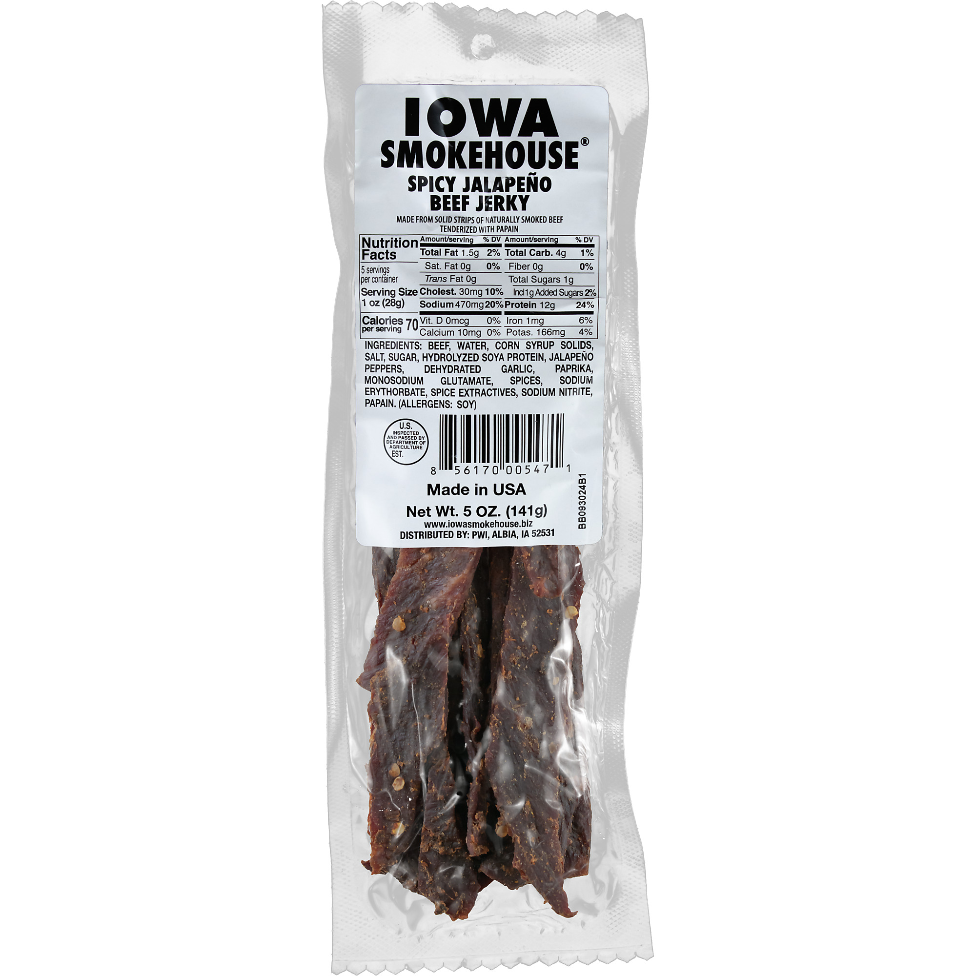 Iowa Smokehouse 5 oz Beef Jerky Spicy Jalapeno