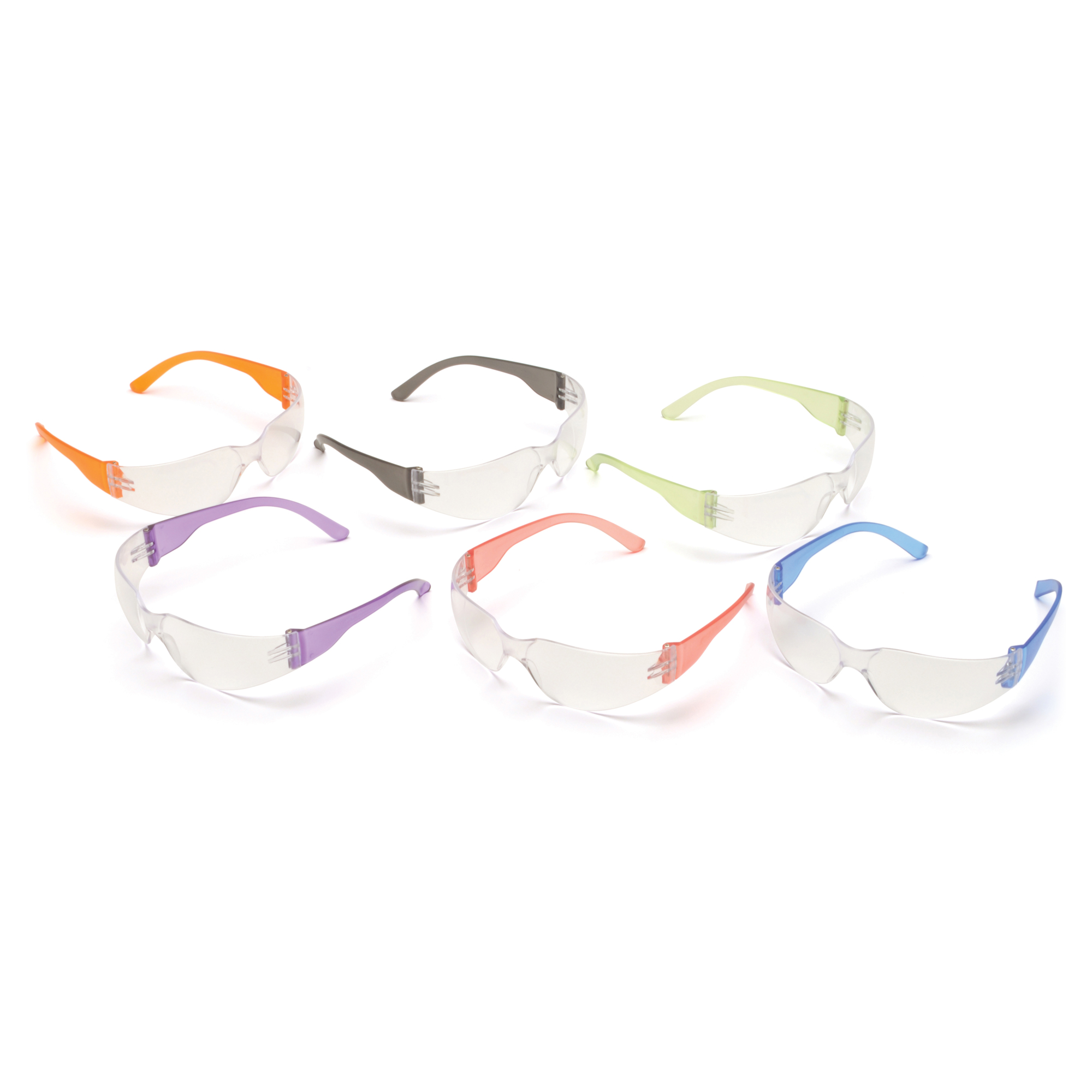 Pyramex Safety Intruder Safety Glasses — Multi-Color Frames, Clear Hardcoated Lens, Model# S4110SMP