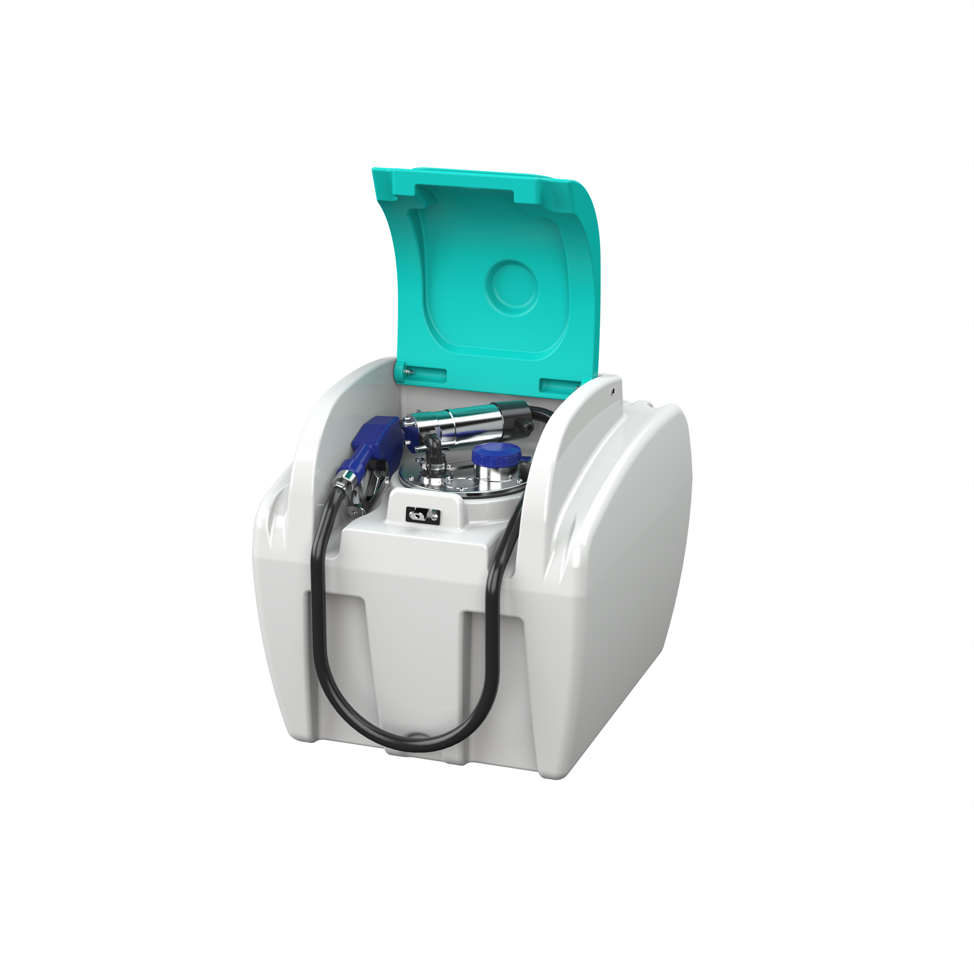 Enduraplas DEF Fuel Boss Transfer Tank — 55 Gallon, Heavy-Duty, Built-In Pump, Auto Shut-Off Nozzle, Model# REU055C09S