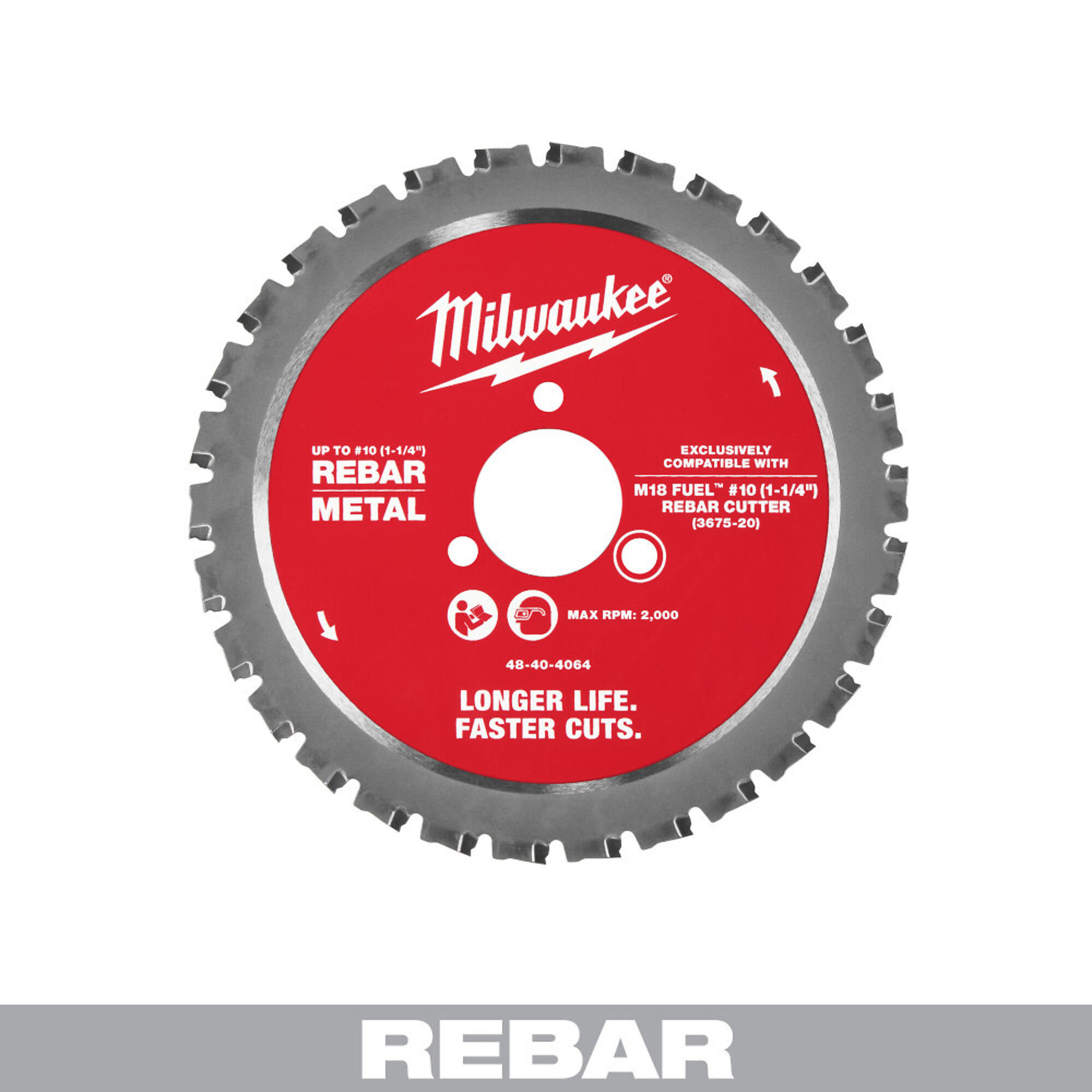 Milwaukee #10 (1-1/4”) Rebar Cutting Blade, 1 Pack, Model# 48-40-4064