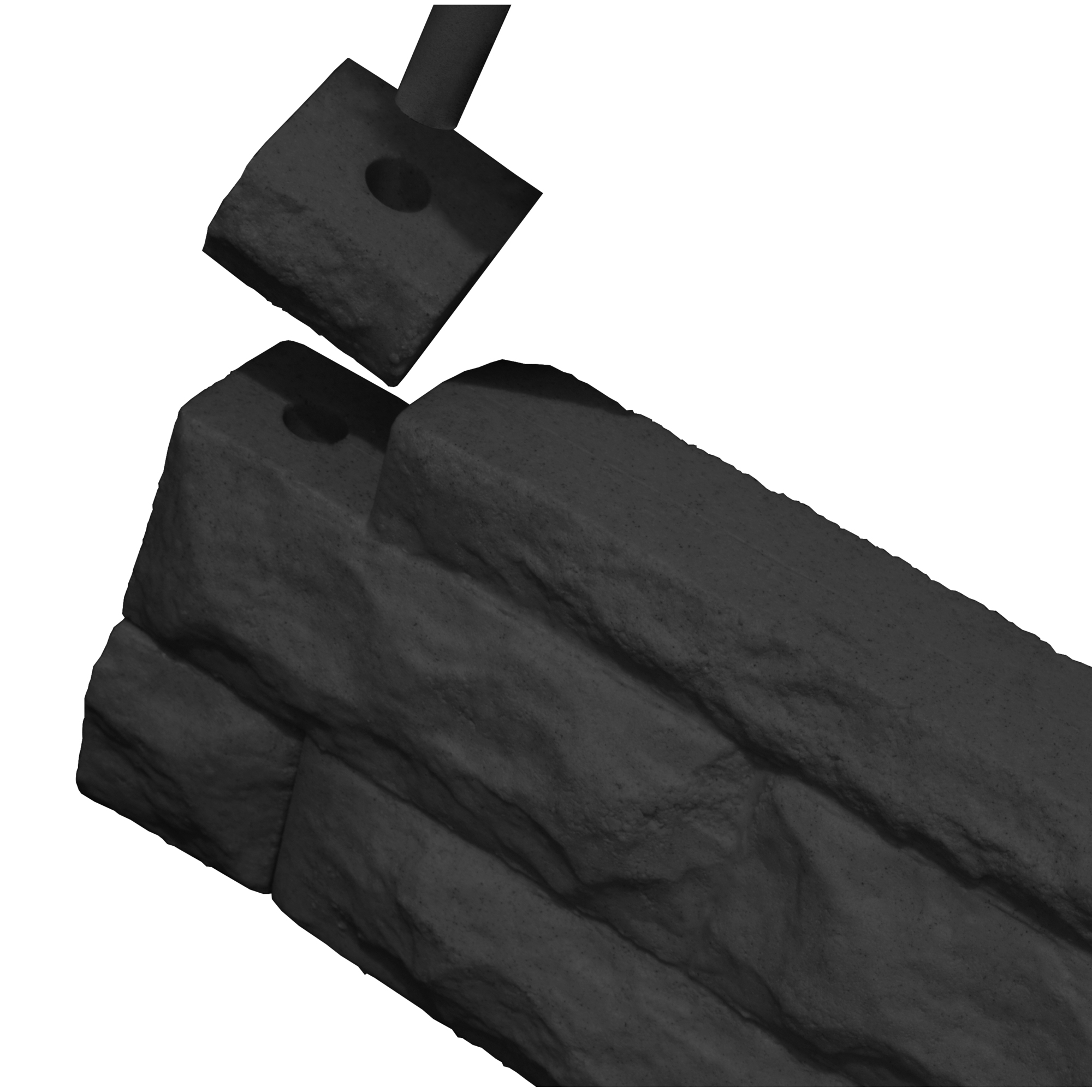 Good Ideas Garden Wizard Stone Landscape Border Wall Finish Kit — 3 Pcs, Dark Granite, Model# GW-WALLC3-DAR