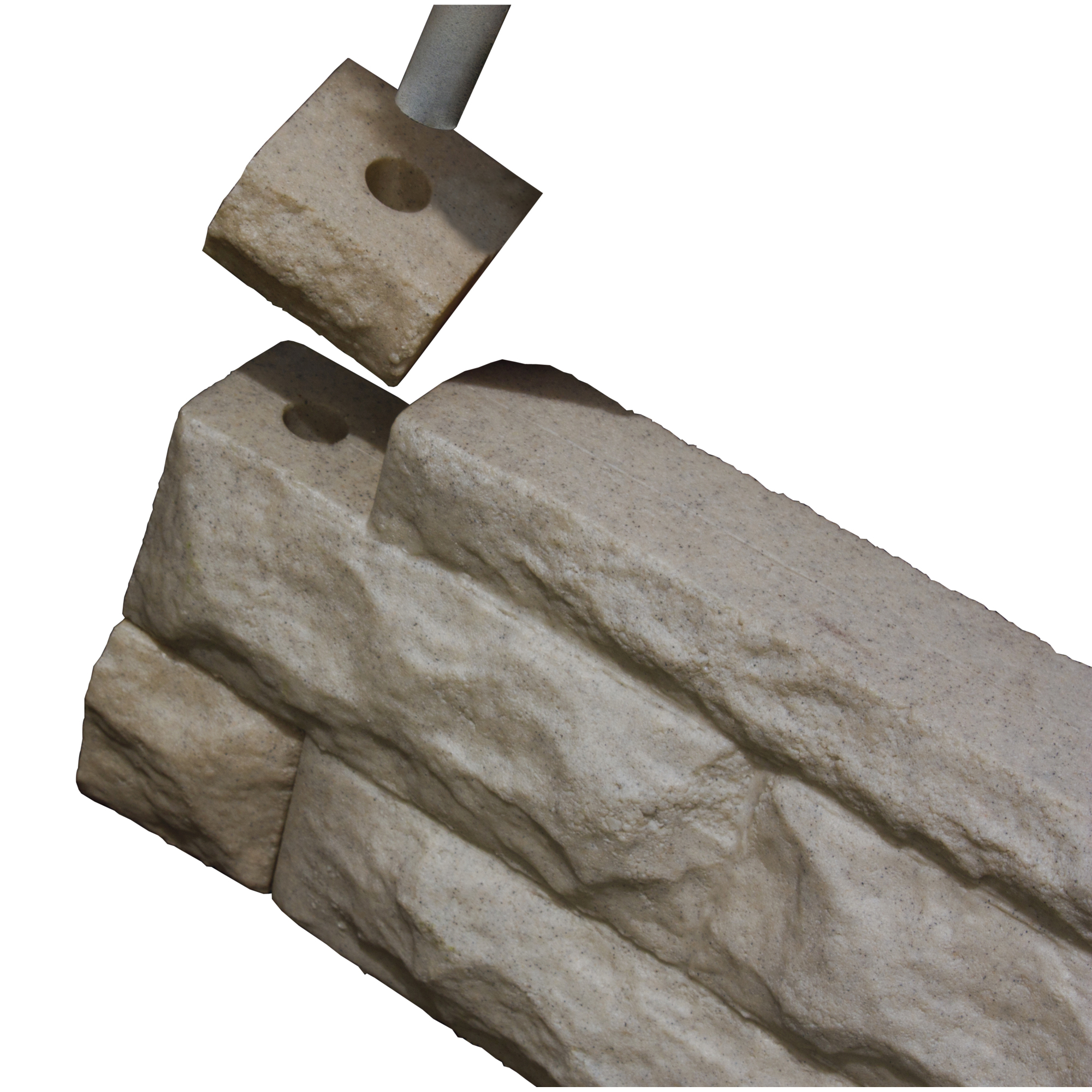Good Ideas Garden Wizard Stone Landscape Border Wall Finish Kit — Sandstone, 3 Pcs, Model# GW-WALLC3-SAN