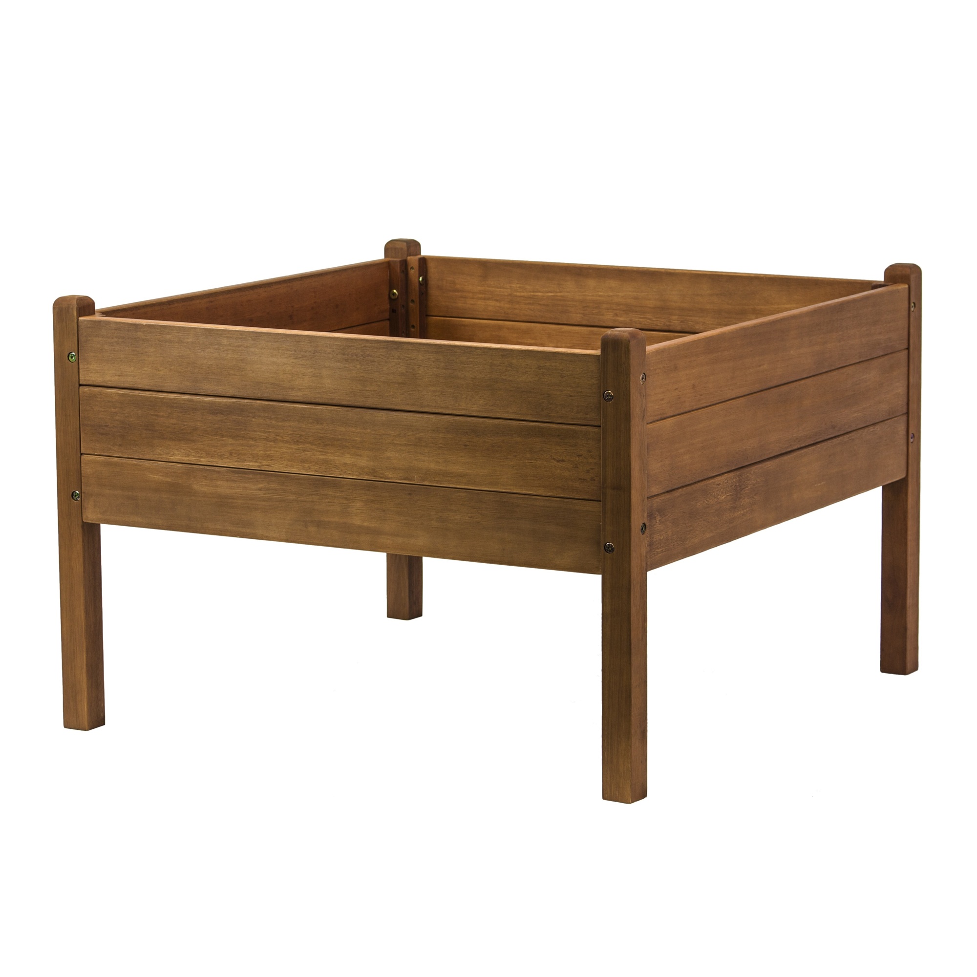 Good Ideas Garden Wizard Eucalyptus Garden Bed — 3ft. x 3ft., Solid Wood, Red Stain, Model# GW-EUC3X3-RED
