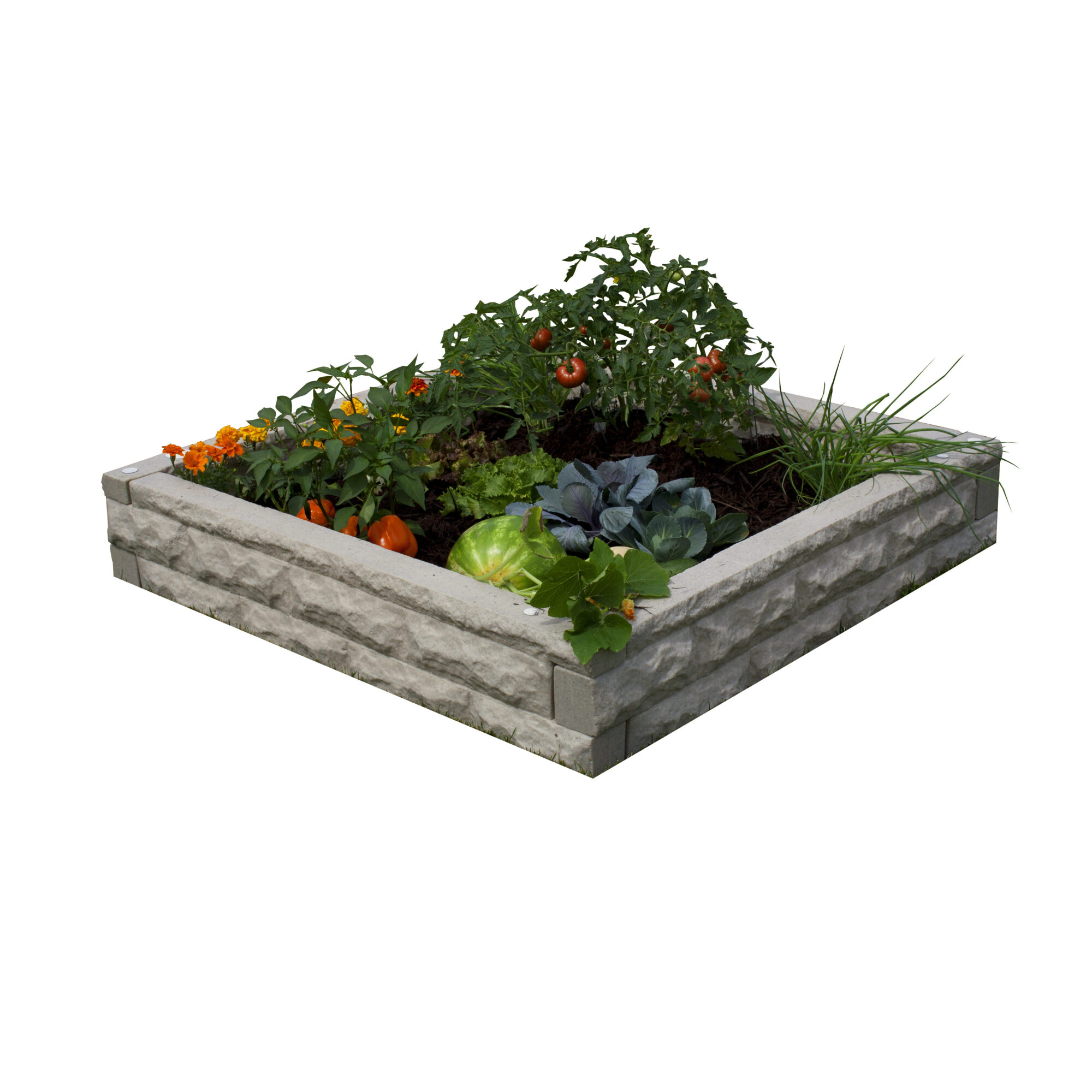 Good Ideas Garden Wizard Raised Bed Garden — 4ft. x 4ft. x 10in., Self-Watering, Sandstone, Model# GW-RBG-SAN