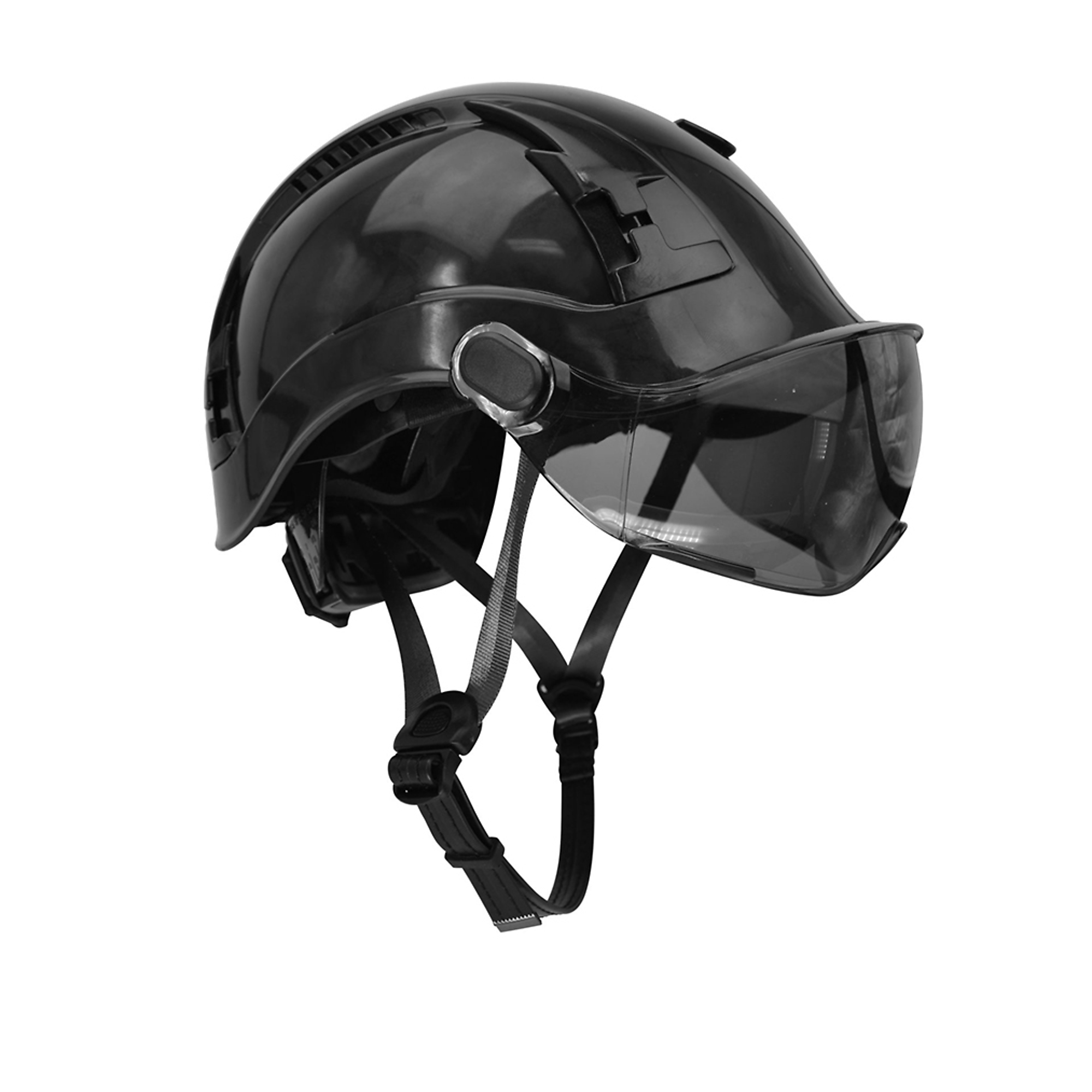 Malta Dynamics Apex Type 2 Safety Helmet with Tinted Visor — Black, Class C, ANSI/OSHA Compliant, Vented, Model# HTB2002