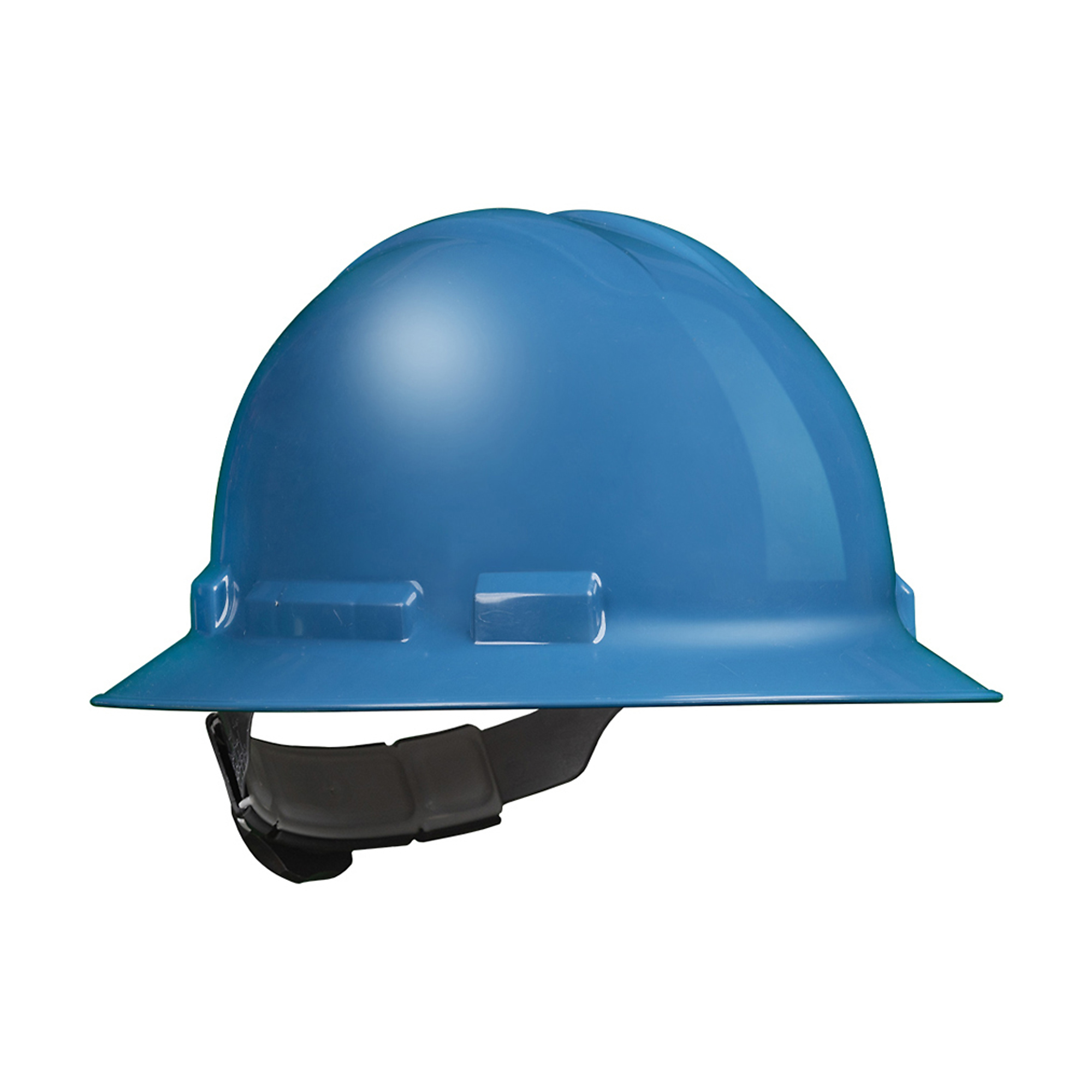 Malta Dynamics Full Brim Hard Hat — 4-Point Ratchet Suspension, Type 1, Class E & G, ANSI/ISEA/OSHA Compliant, Blue, One Size, Model# HHB2004