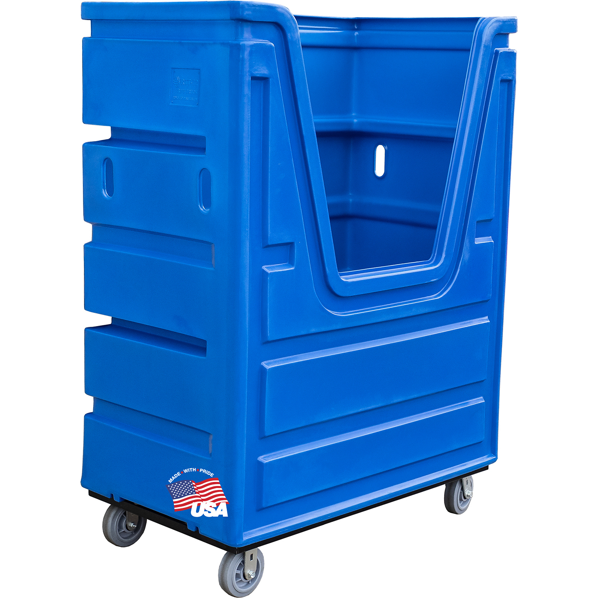 Romotech Blue Bulk Laundry Utility Cart Bin Tuff Truck — 48 Cu. Ft., 1000-Lb. Capacity, 38 Bushel, Model# 82127913