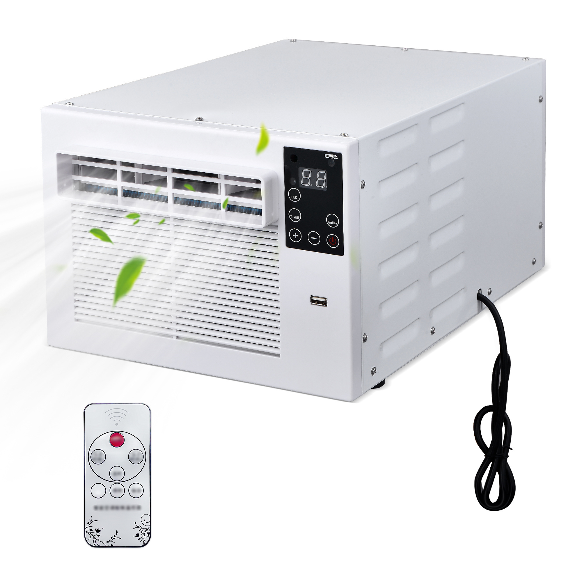 EdenDirect Portable Air Conditioner — 2,500 BTU, Cools 45 Sq. Ft., Dehumidifier, Remote, White, Model# NTE-A01