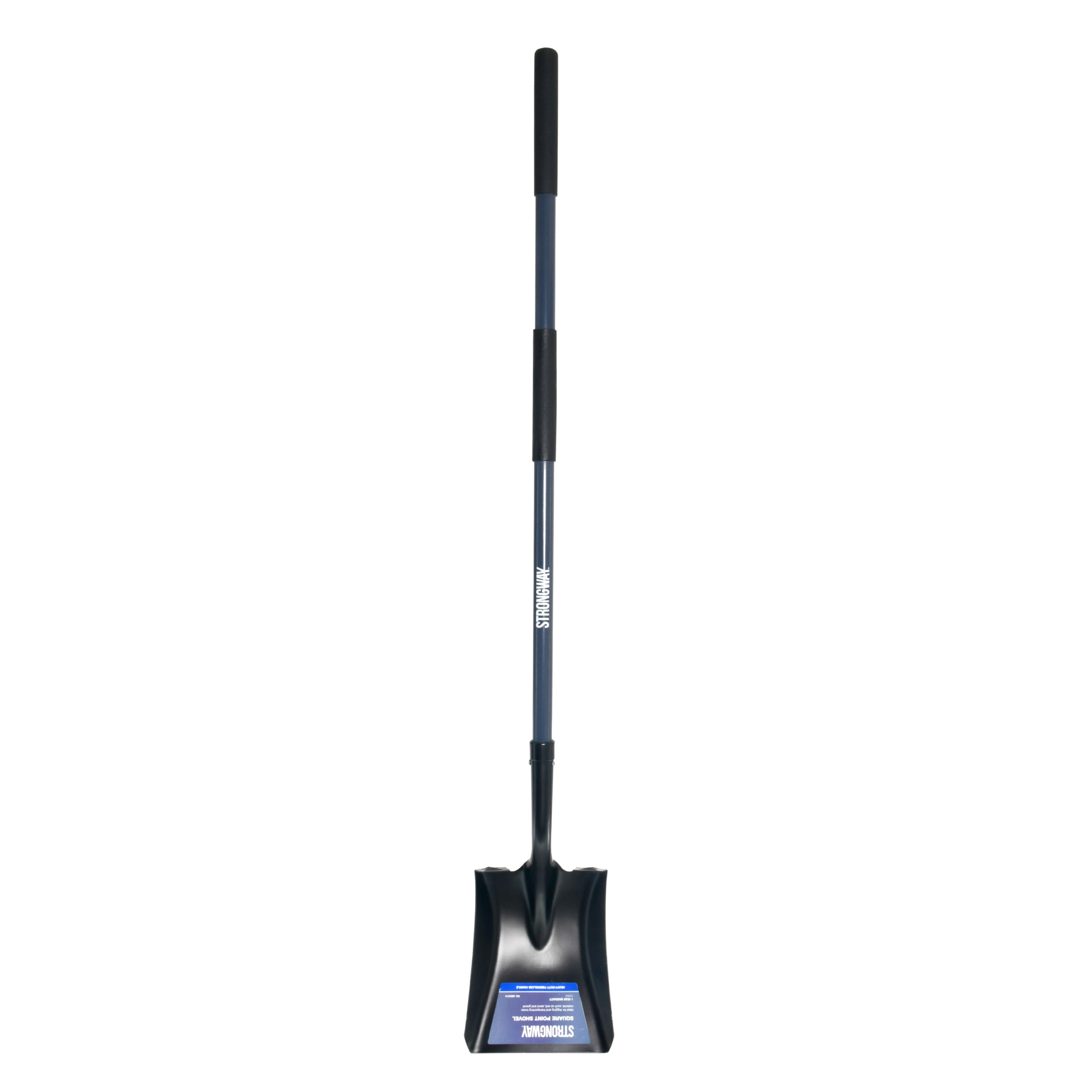 Strongway Square-Point Shovel, Carbon Steel Blade, 44in. Fiberglass Handle