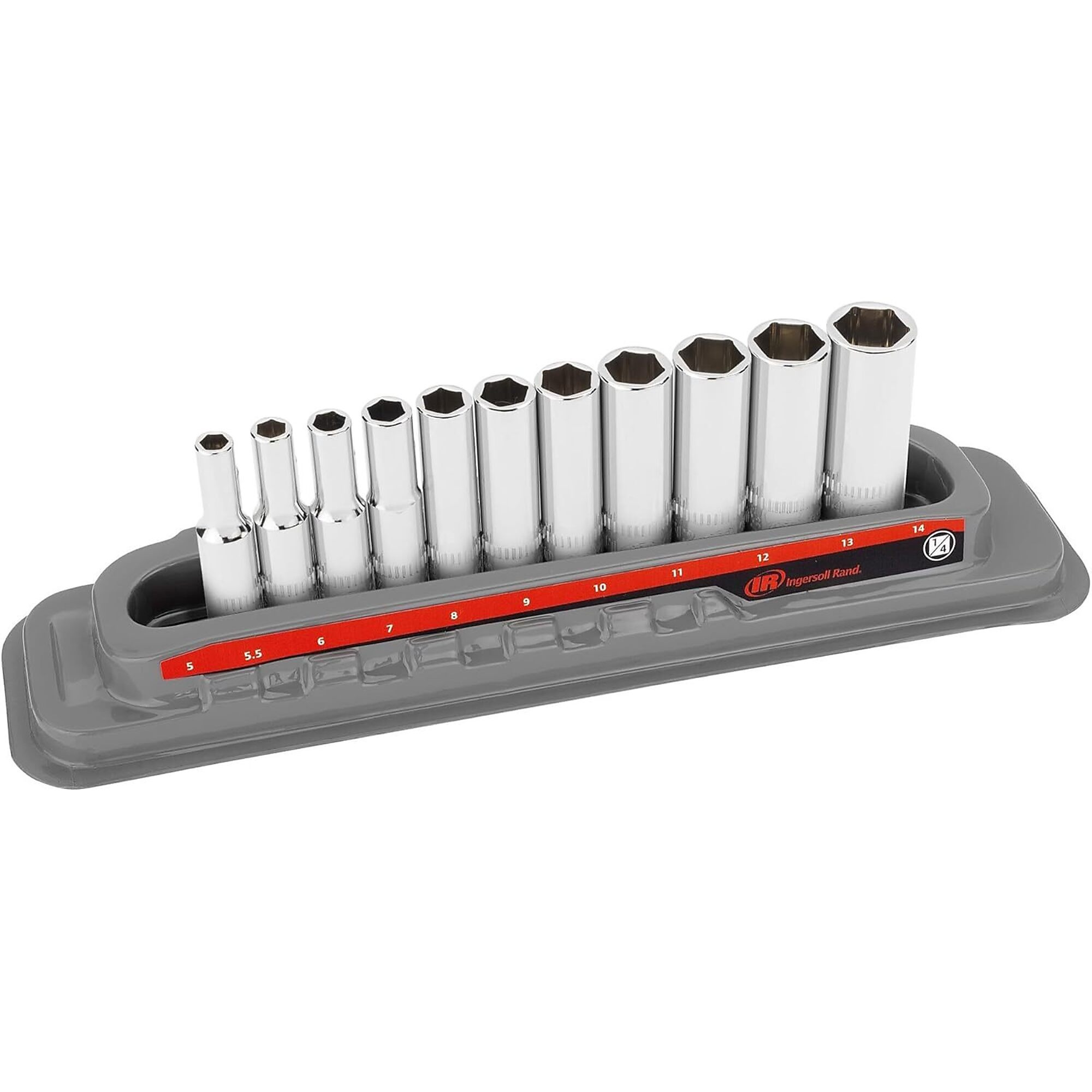Ingersoll Rand 1/4in.-Drive 6-Point Deep Socket Set, Metric, 11-Pc., Model #752045