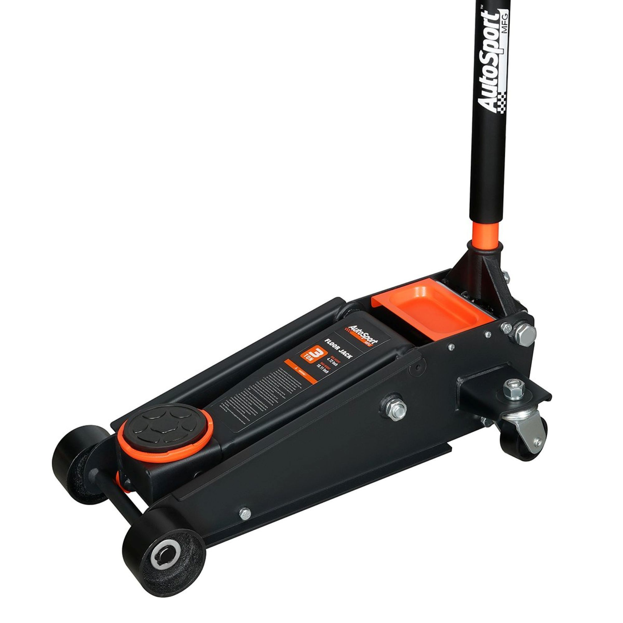 AutoSport Service Jack — 3 Ton Capacity, 4 3/4in. Low Height, 17 3/4in. High Height, 61.3 lbs., Model# ASM5913
