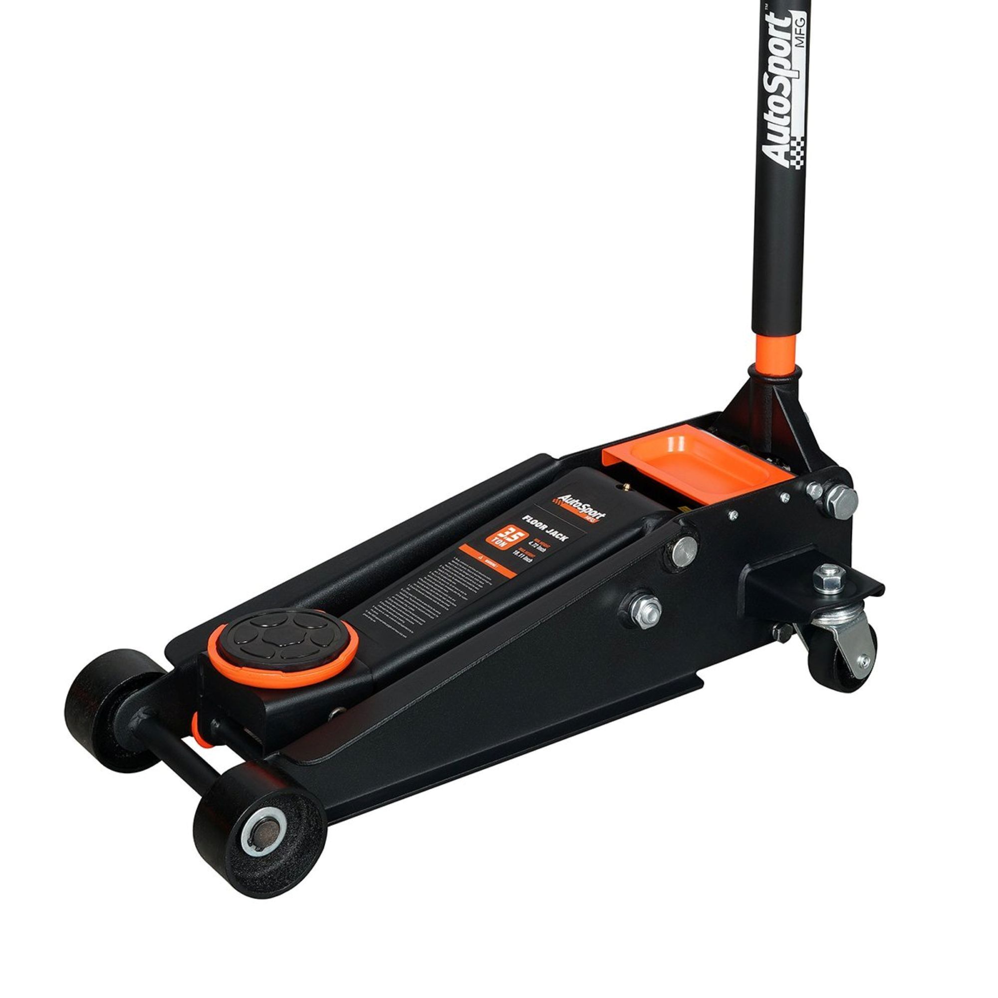 AutoSport Service Jack — 3.5 Ton, 4.75in. Low Height, 17.75in. High Height, Double Pump Design, 68.2 lbs, Model# ASM5903