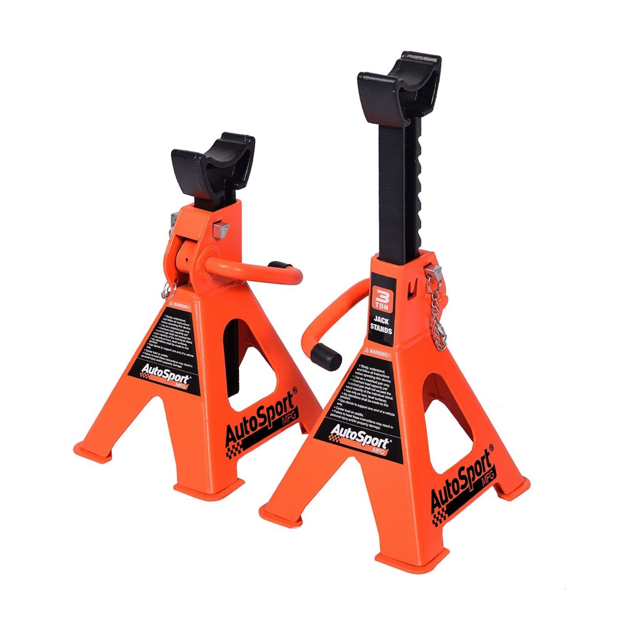AutoSport Jack Stand — 3 Ton, 11 1/2in. to 16 7/8in. Height, Locking Pin, Welded Base Pads, Model# ASM2802A