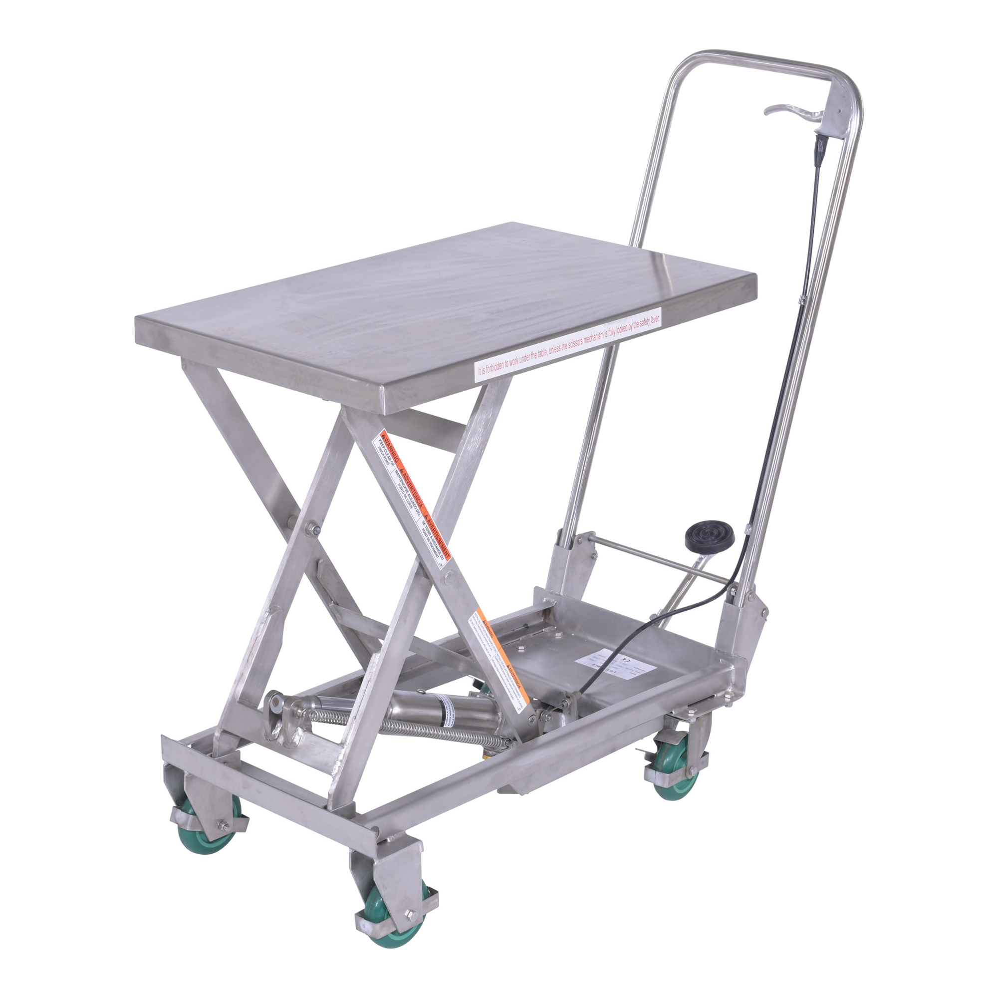 Vestil Stainless Steel Scissor Cart — 17-3/4in. x 27-5/8in., 300-Lb. Capacity, Silver, Model# CART-300-SS3