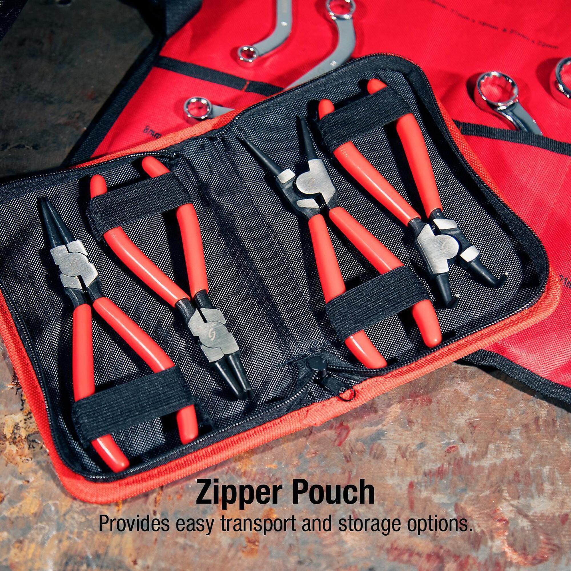 Sunex Tools Snap Ring Pliers Set — 4-Piece, Forged Steel Jaws