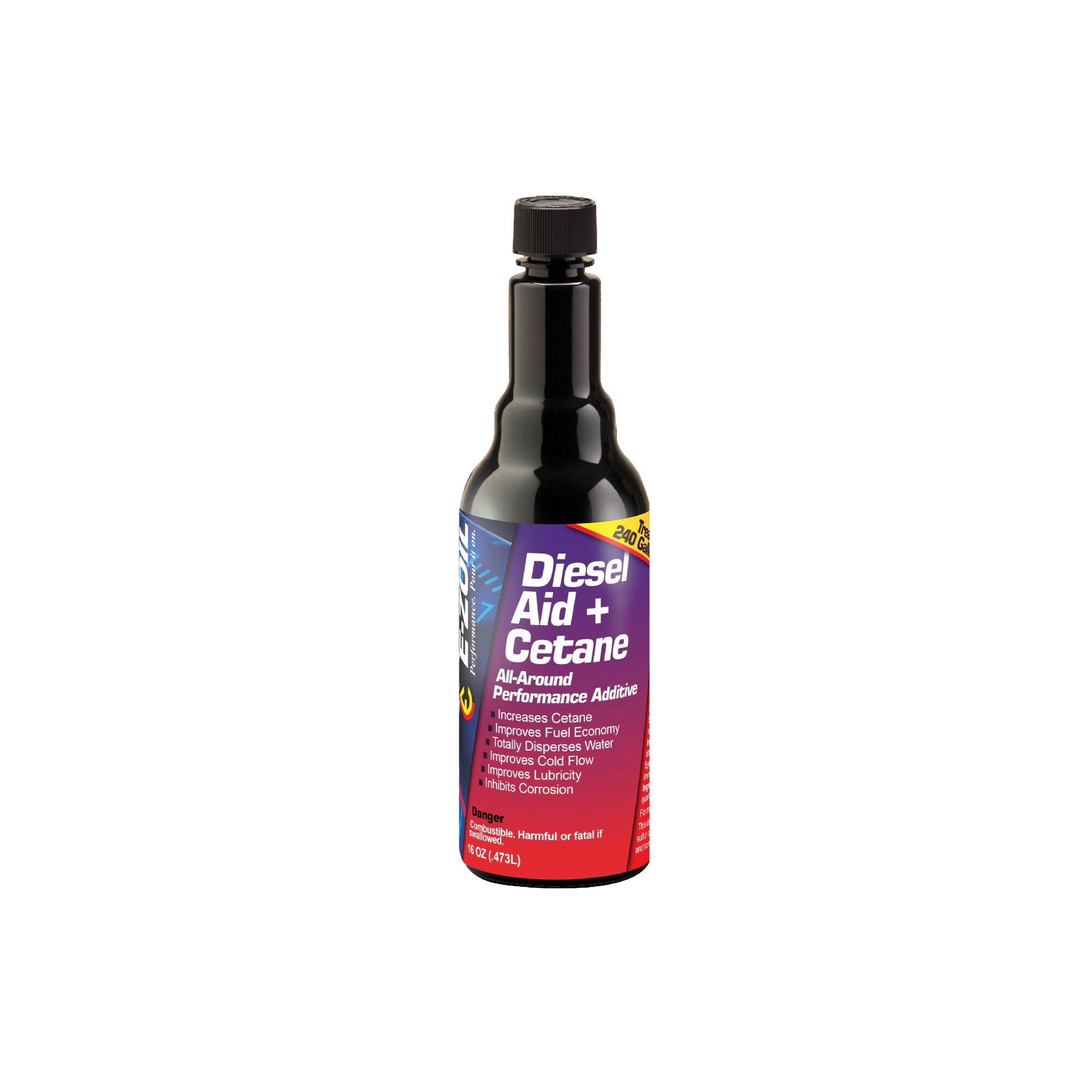E-ZOIL 16-Oz. Diesel Aid + Cetane All-Season Performance Additive, Treats 240 Gal., Model# D25-16