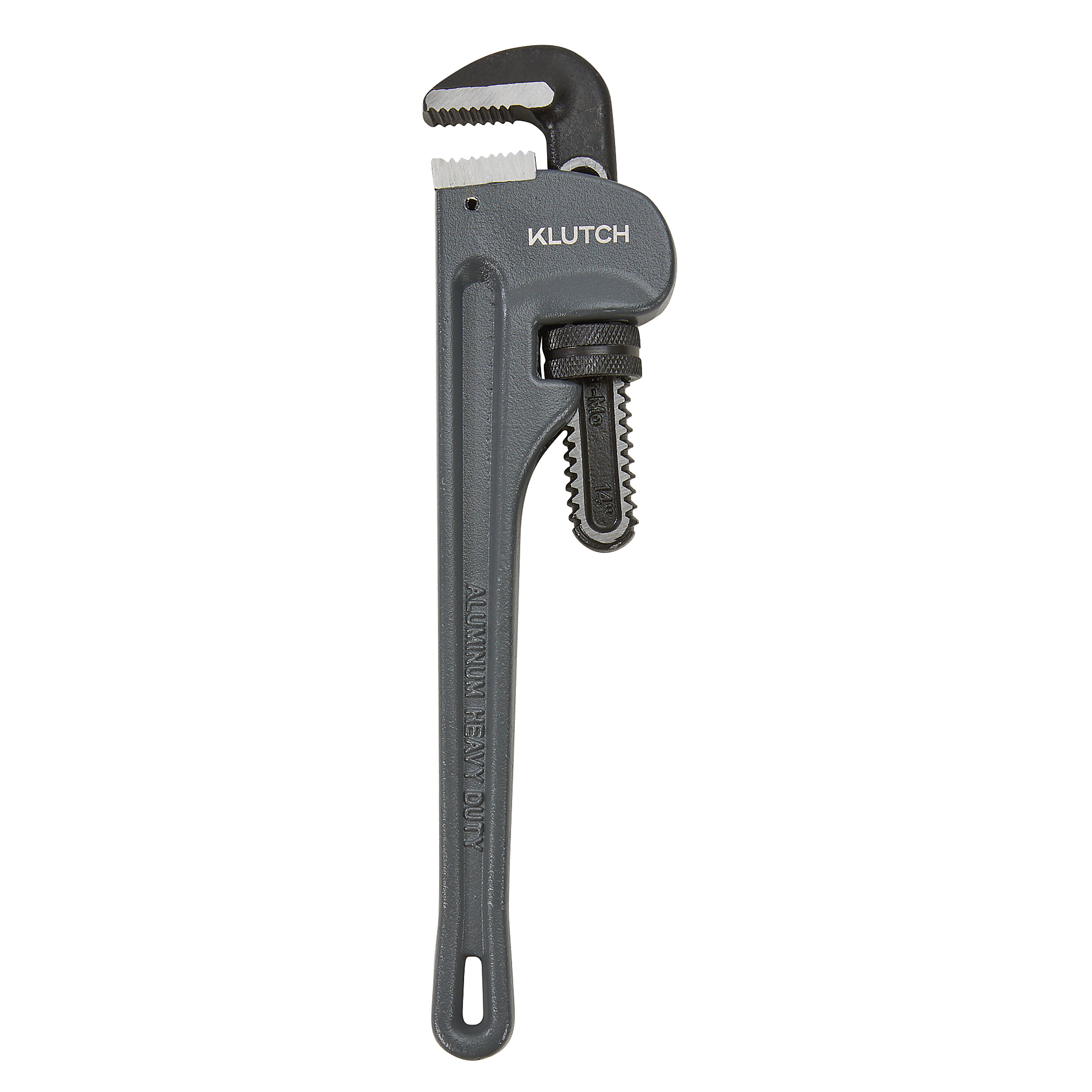 Klutch 14in. Aluminum Pipe Wrench, 1.9in. Jaw Capacity, Aluminum Handle