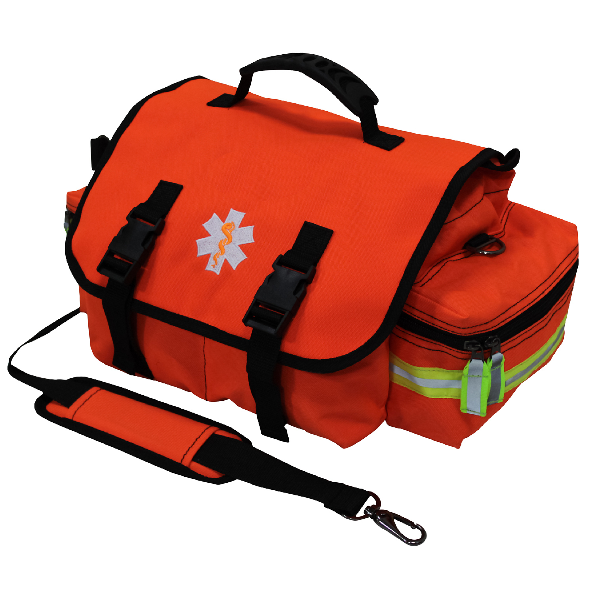 Kemp USA First Responder Bag — Durable Nylon, Multiple Pockets, Orange, Model# 10-108-ORG