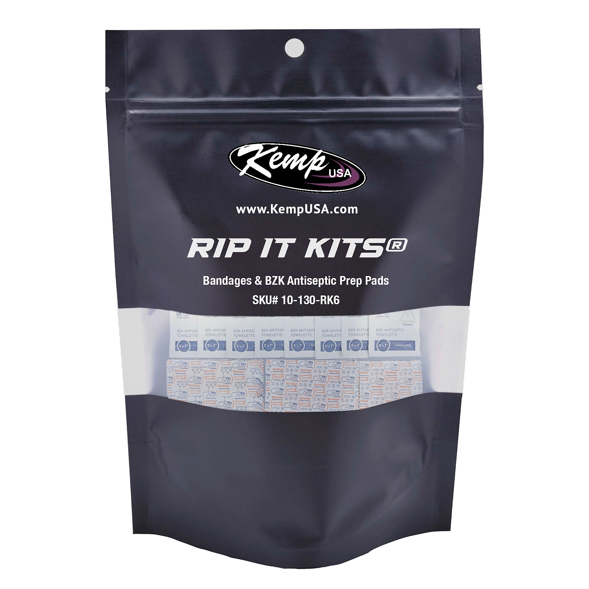 Kemp USA Rip It Kits — Bandages and BZK Antiseptic Prep Pads, Model# 10-130-RK6