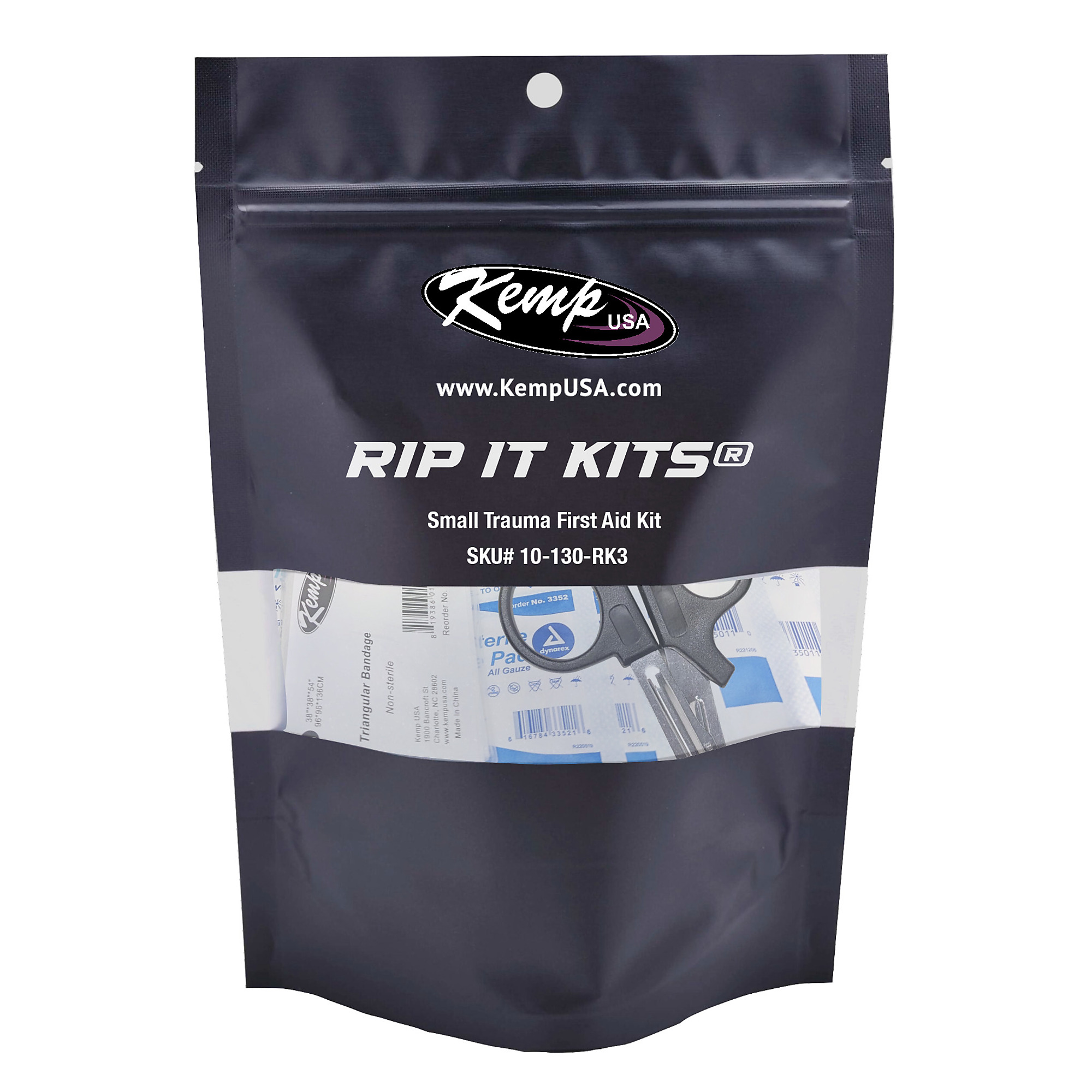 Kemp USA Rip It Kits Small Trauma First Aid Kit — Compatible with IFAK Pouch, Model# 10-130-RK3
