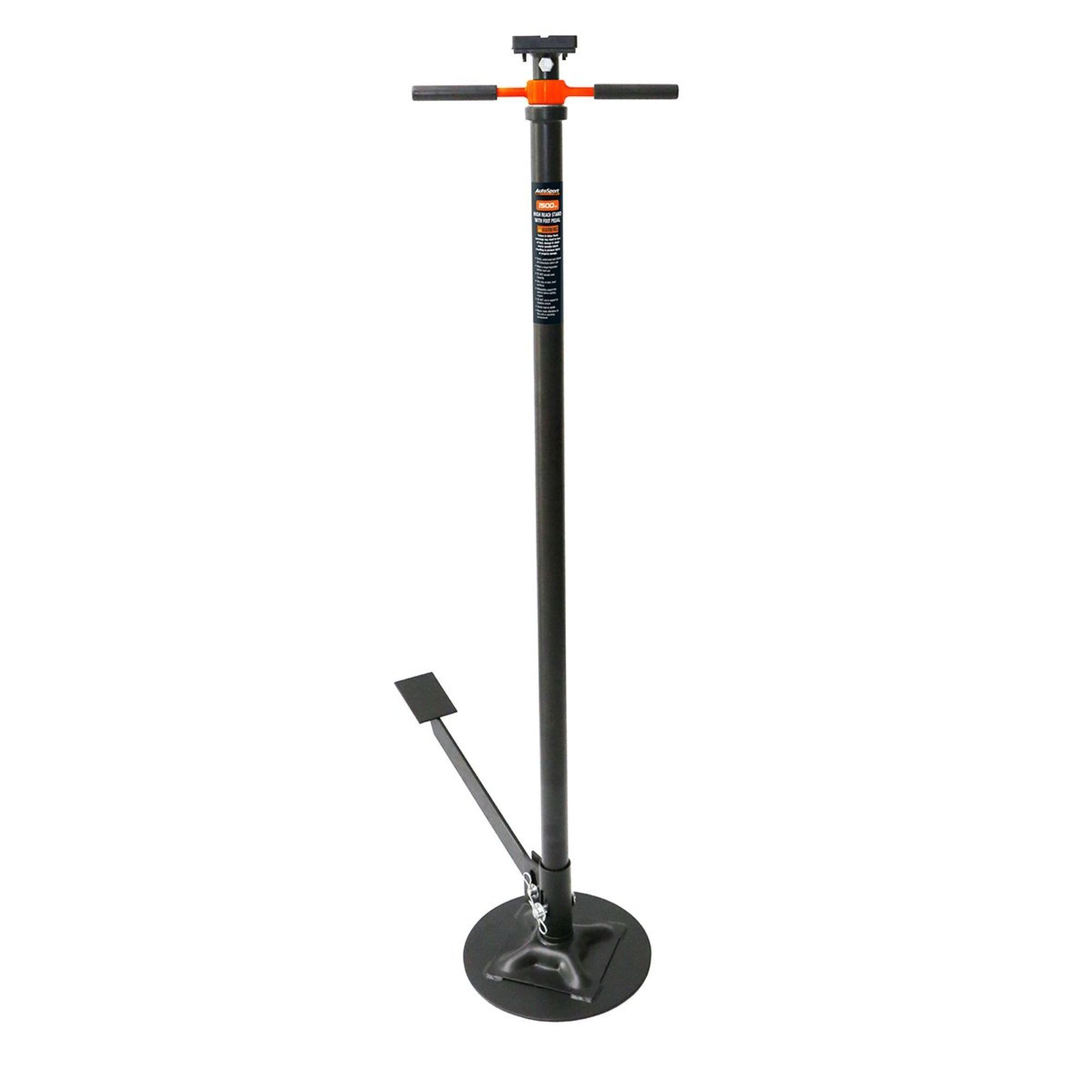 AutoSport Underhoist Support Stand — 1500-Lb. Capacity, 54.75in. to 82.125in. Adjustable Height, Padded T-Handle, Foot Pedal Adjustment, Model# ASM2811B