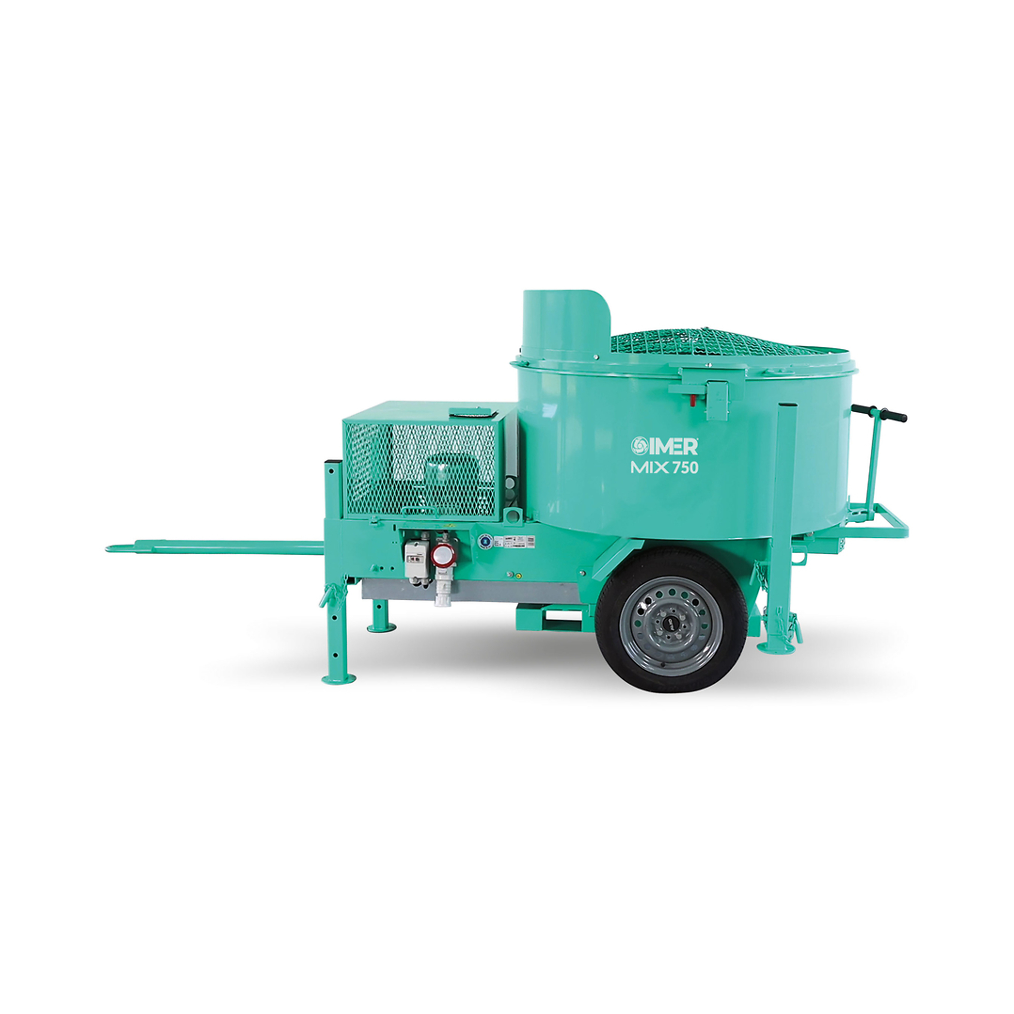 IMER Mix 750 Towable Vertical Shaft Mortar Mixer — 18 Cu. Ft. Output, 5 HP, 208V, 60 Hz, 1 Phase, Model# 1194644
