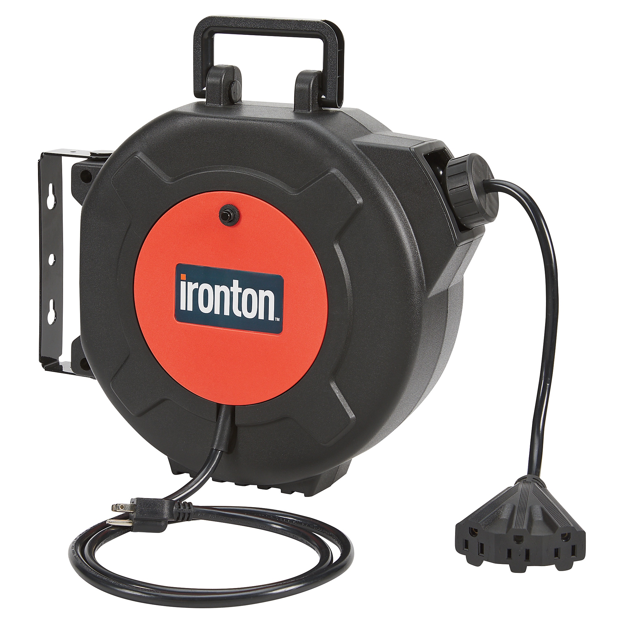 Ironton 40ft. 12/3 Retractable Cord Reel with Triple Tap