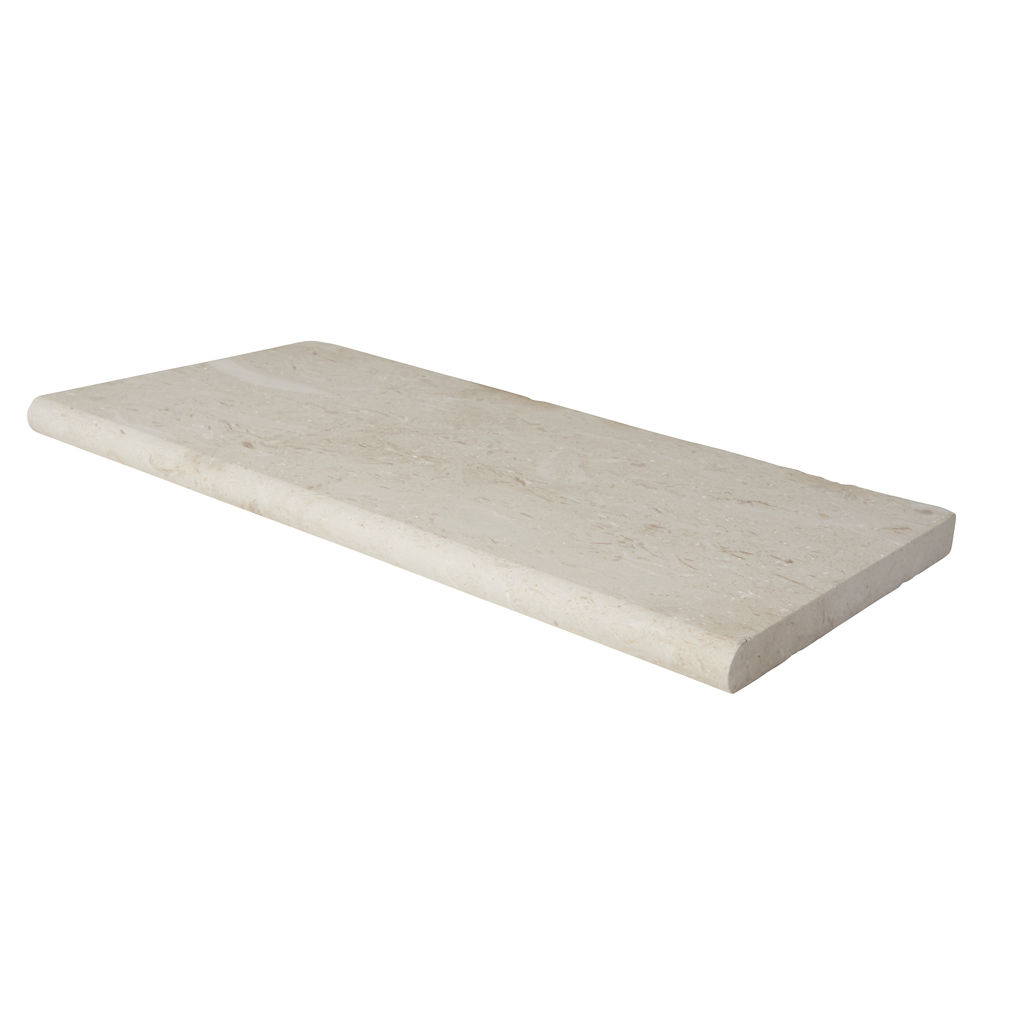 Ackland Tavina Mist Tumbled Limestone Pool Coping — 12in. x 24in., Bullnose Edge, Beige, Model# NTE-LSC-103