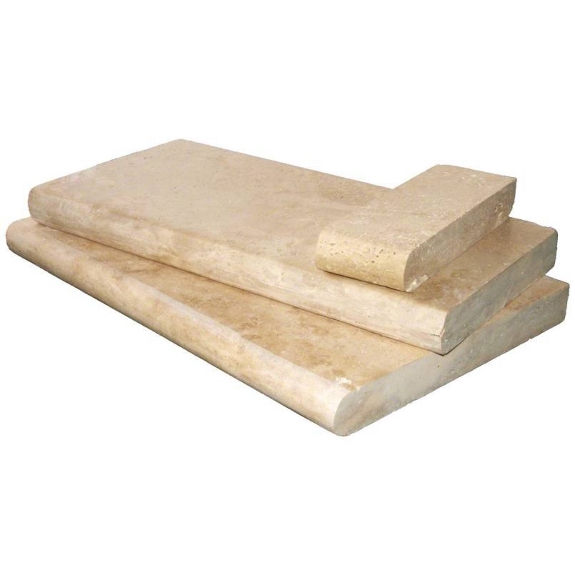 Ackland Marzana Dune Travertine Pool Coping — 16in. x 24in., Eased Edge, Model# NTE-LSC-118