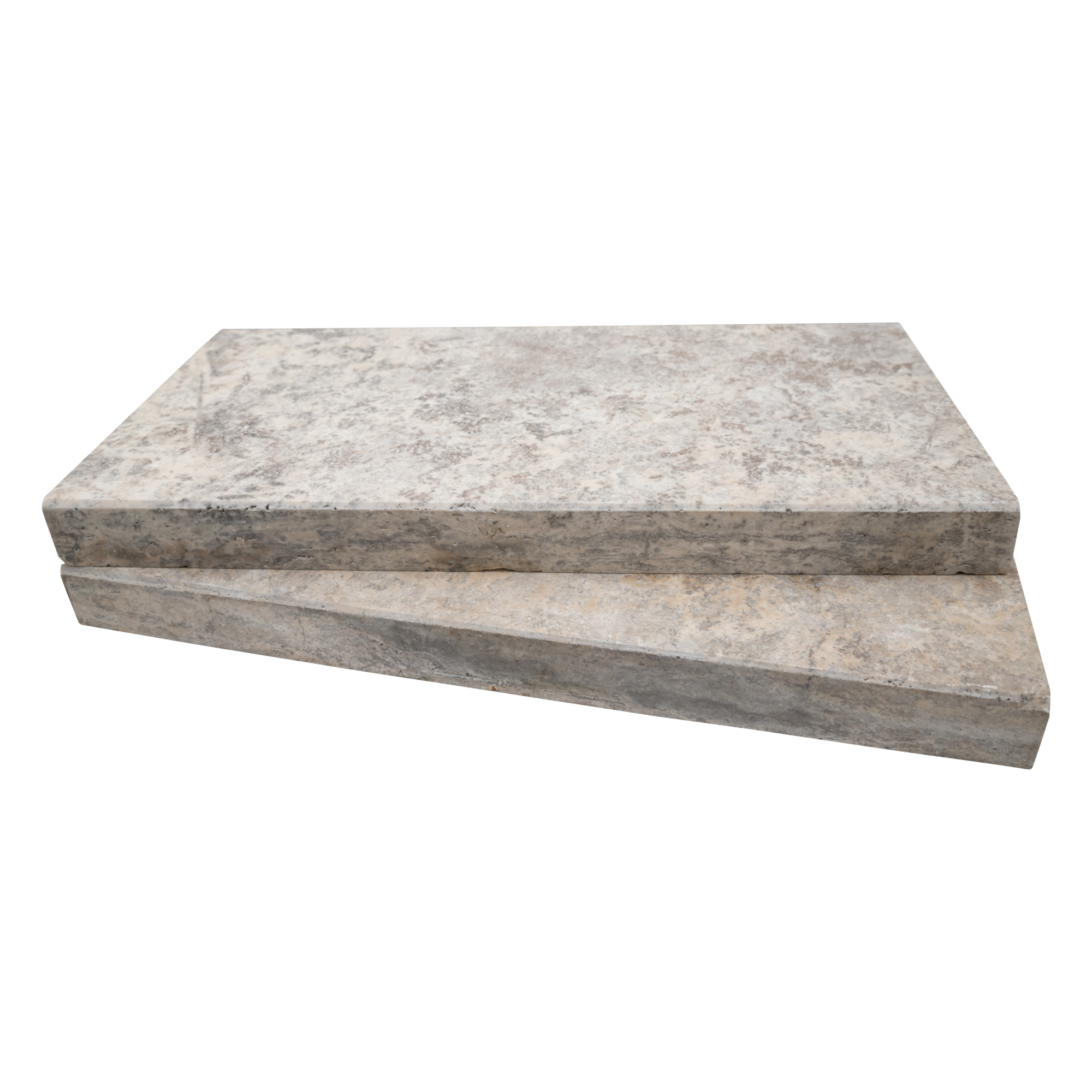 Ackland Marzana Sterling Honed Travertine Pool Coping — 12in. x 24in., Bull Nose, Model# NTE-LSC-127