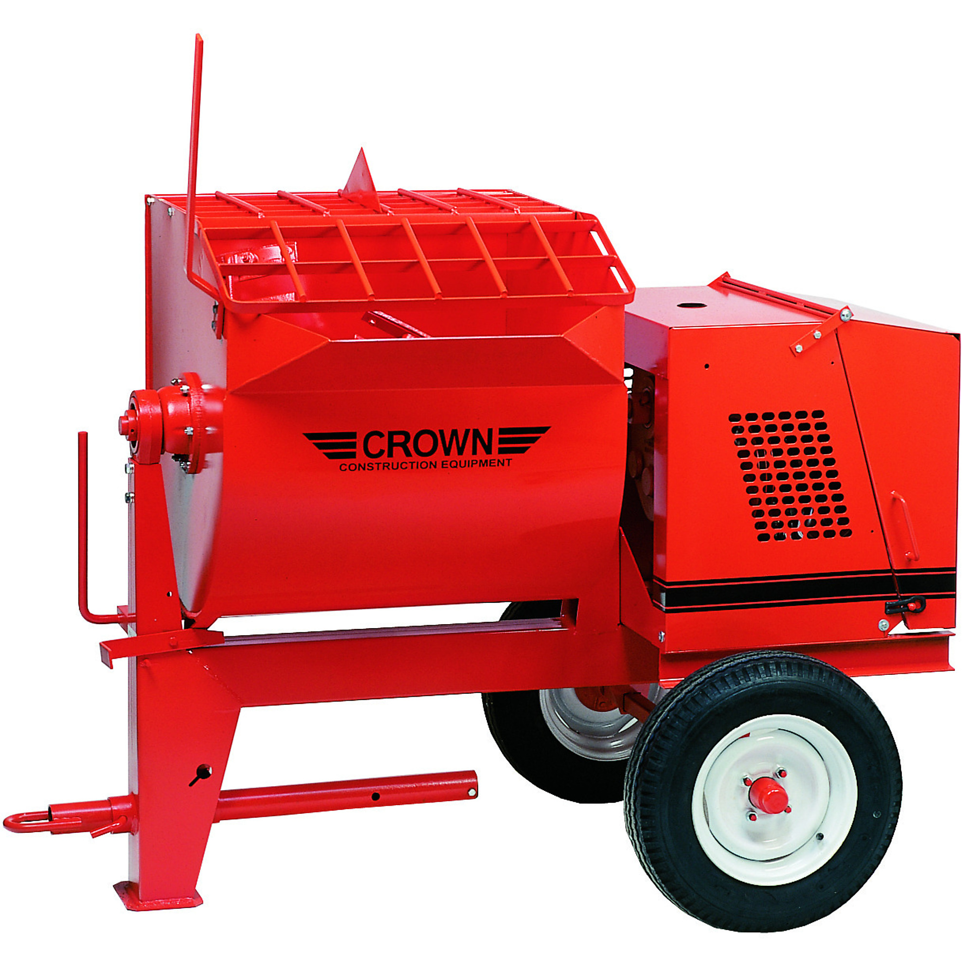 Crown Construction Equipment Towable Mortar Mixer — 10 Cu. Ft., 8 HP Honda GX240 Engine, Steel Drum, 2in. Ball Hitch, Model# 10S-GH8