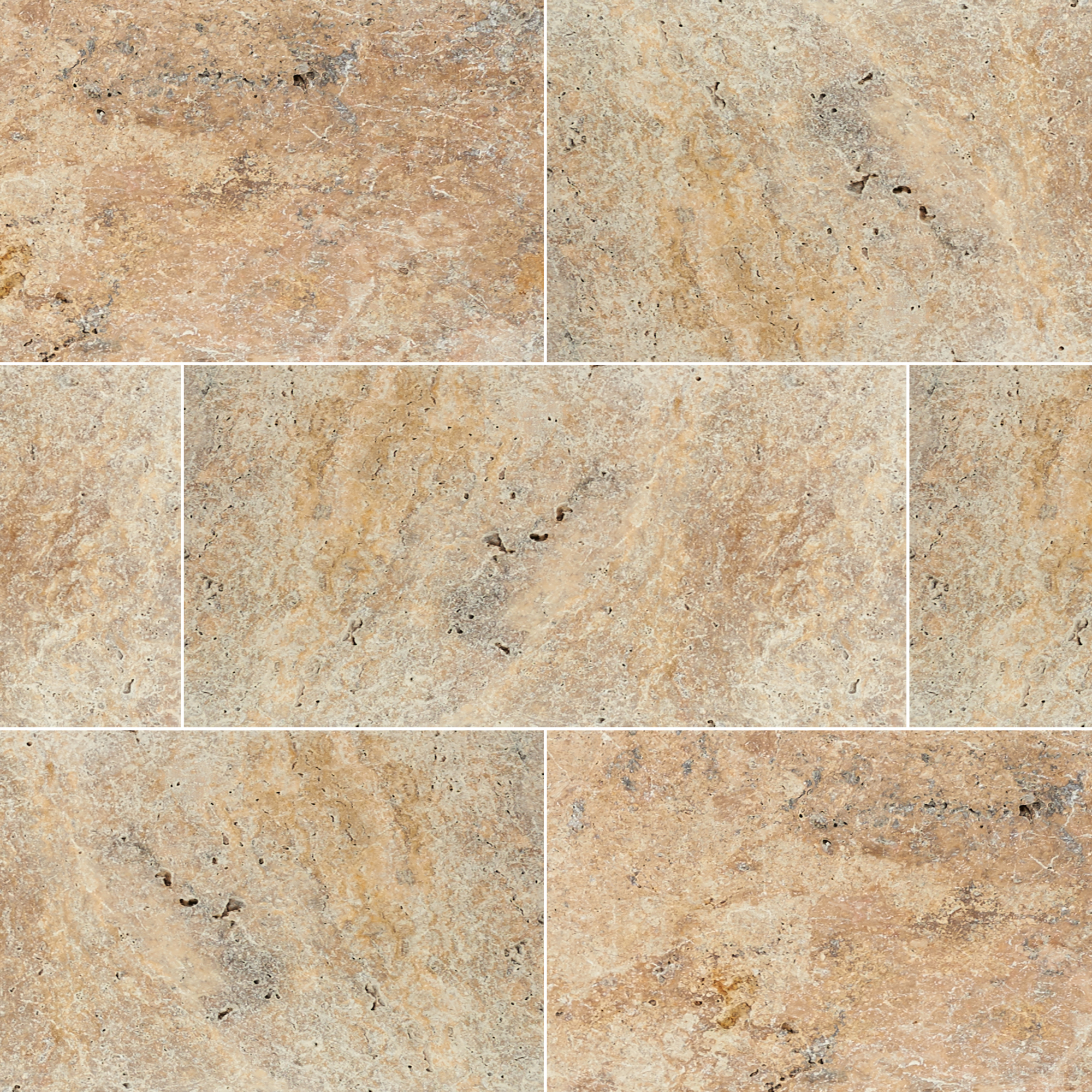 Ackland Marzana Aurelia Tumbled Travertine Paver Tile — 16in. x 24in., Natural Stone, Gold and Yellow, Model# NTE-LSC-158