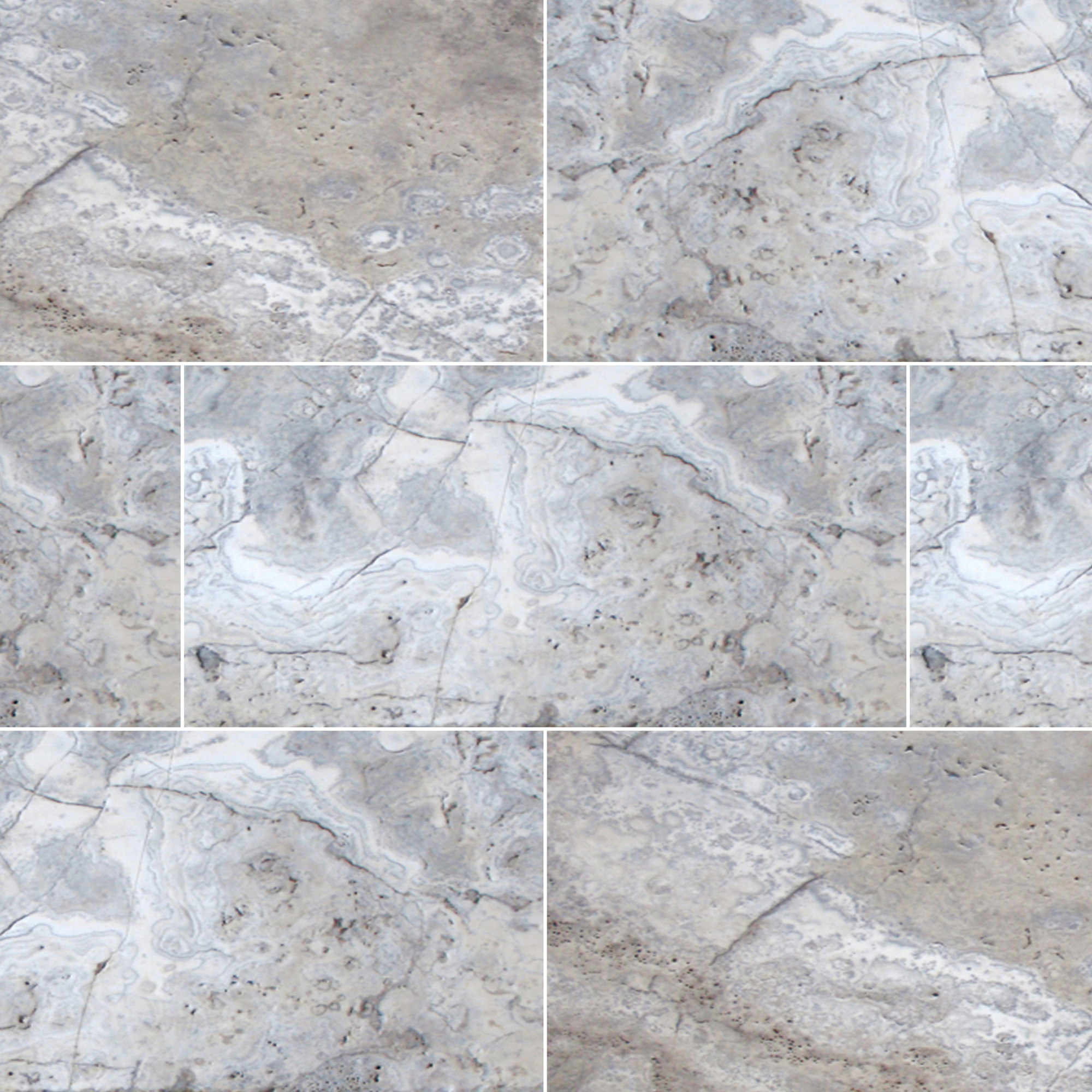 Ackland Marzana Sterling Tumbled Travertine Paver Tile — 16in. x 24in., Durable, Silver and Gray, Model# NTE-LSC-161