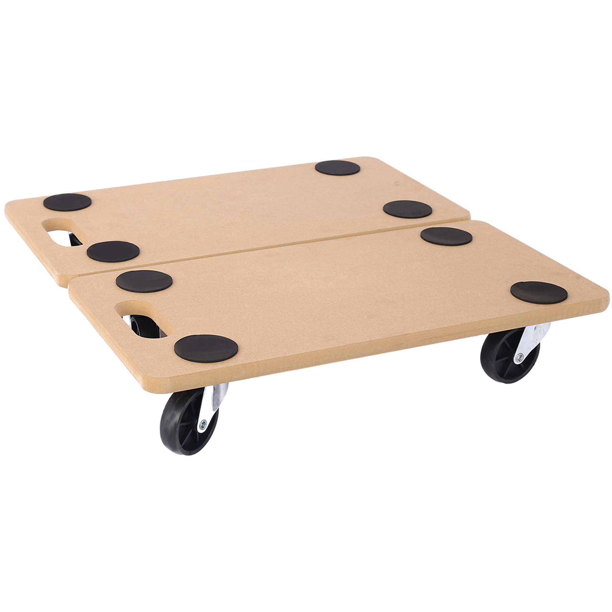 BlackTeck Heavy-Duty Wooden Furniture Dolly with Wheels — 22.8in. x 11.2in., 500-Lb. Capacity, 2 Pcs, Model# NTE-W46577450