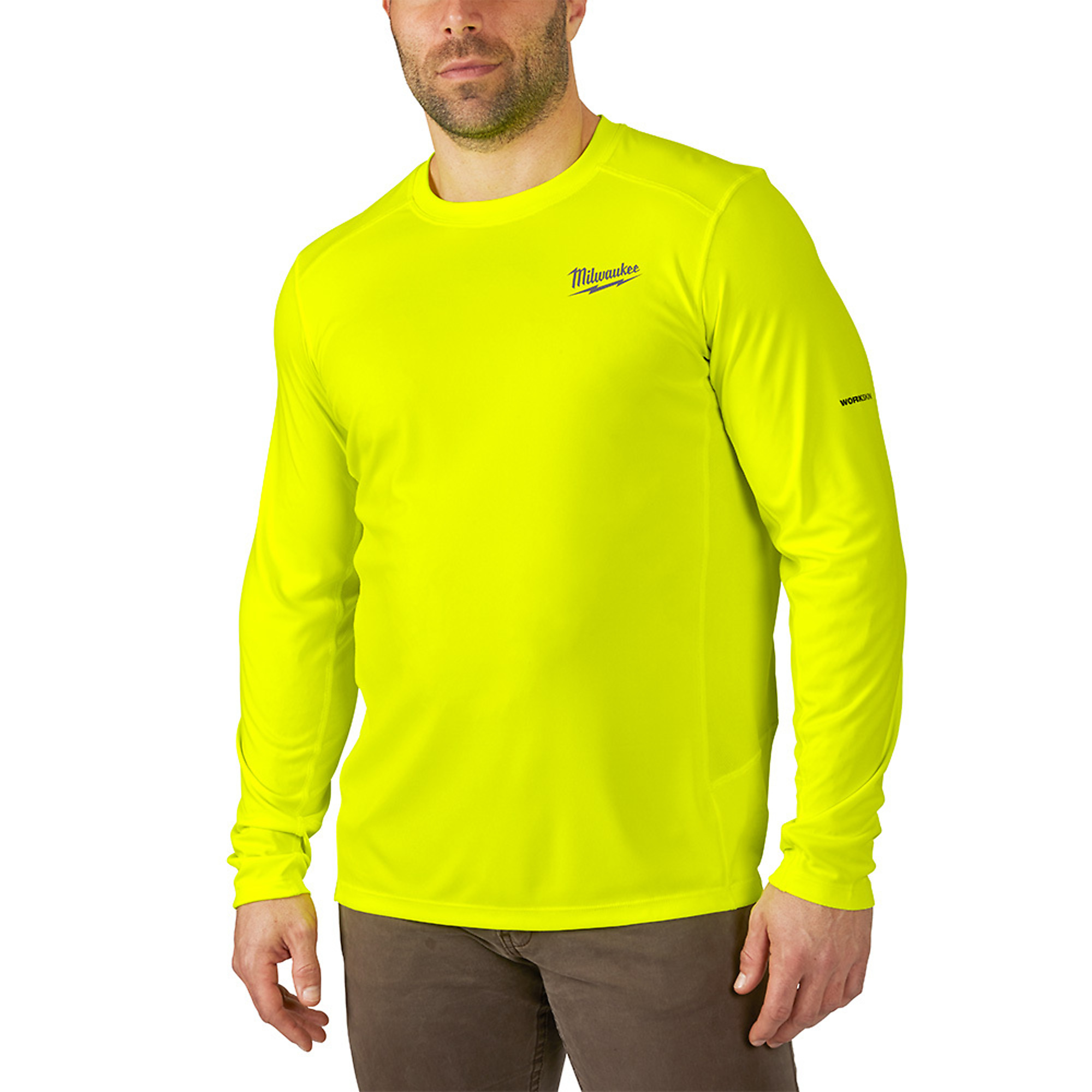 Milwaukee WORKSKIN™ Lightweight Performance Shirt, Long Sleeve, Hi Vis Yellow 2X , Model# 415HV-2X