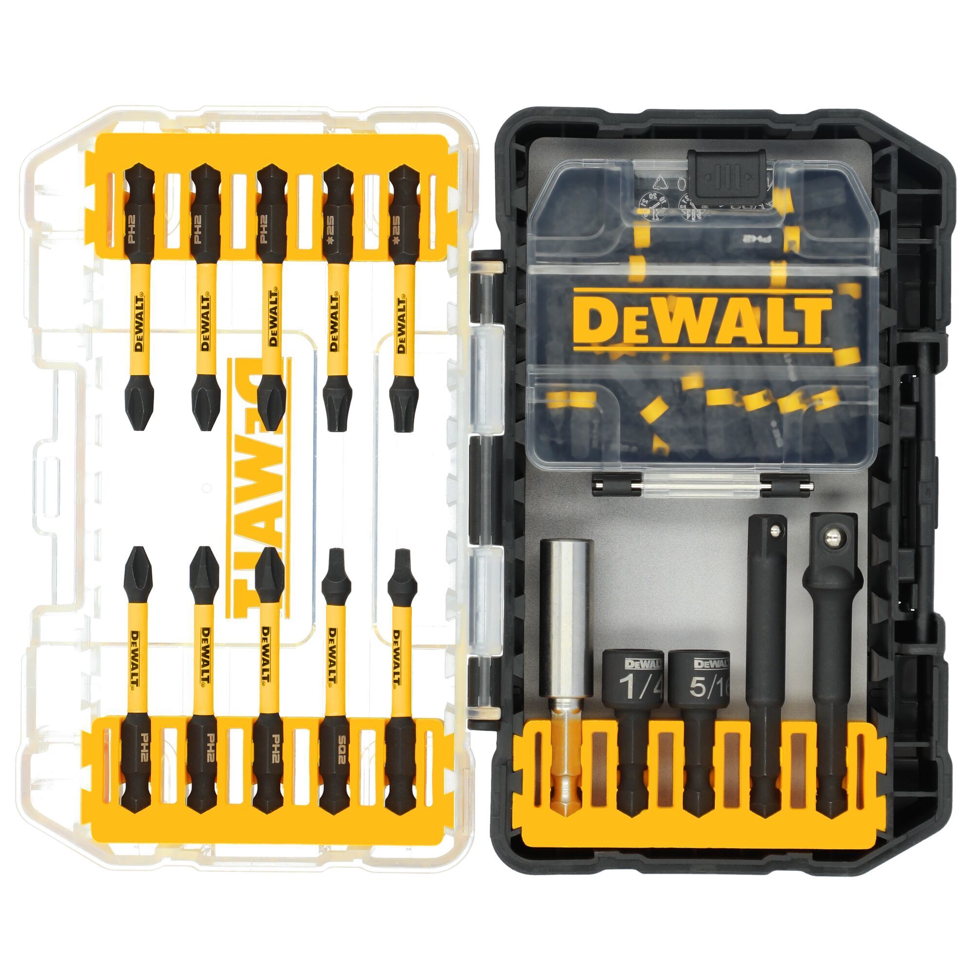 DEWALT FLEXTORQ Screwdriving Bit Set, 43-Pc., Impact Ready, 1/4in. Hex, Model# DWAFT43SET