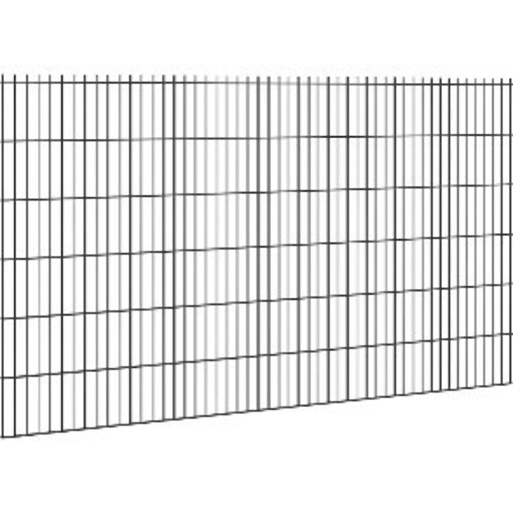 Tarter Steel Double-Wire Residential Fence Panel — 4ft. x 8ft., Galvanized, Black Powder Coat, Model# 2000779