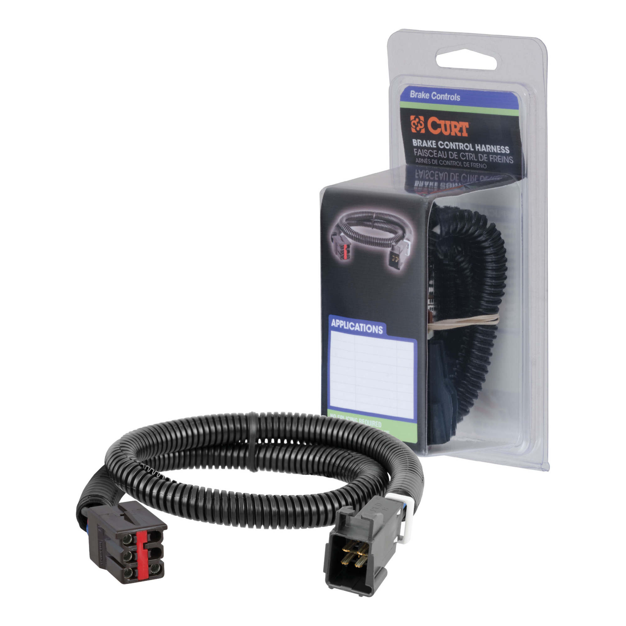 CURT Quick Plug Electric Trailer Brake Controller Wiring Harness, Fits Select Ford, Land Rover, Lincoln, Mercury Trucks and SUVs