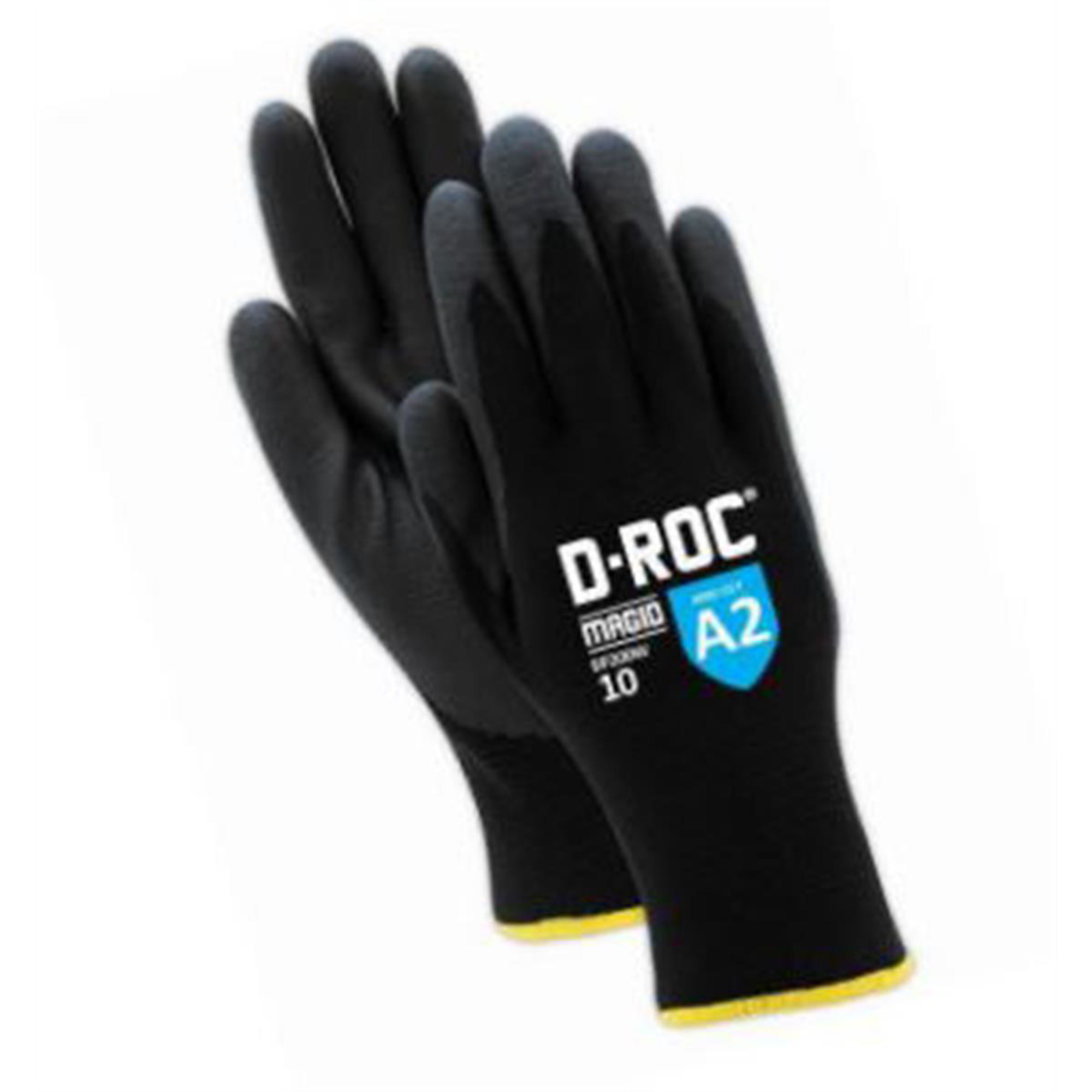 Magid D-ROC Water Repellent Thermal Foam Nitrile Coated Work Gloves — Size 8, Touchscreen Compatible, ANSI Level A2 Cut Resistance, Model# MGLBP200W8