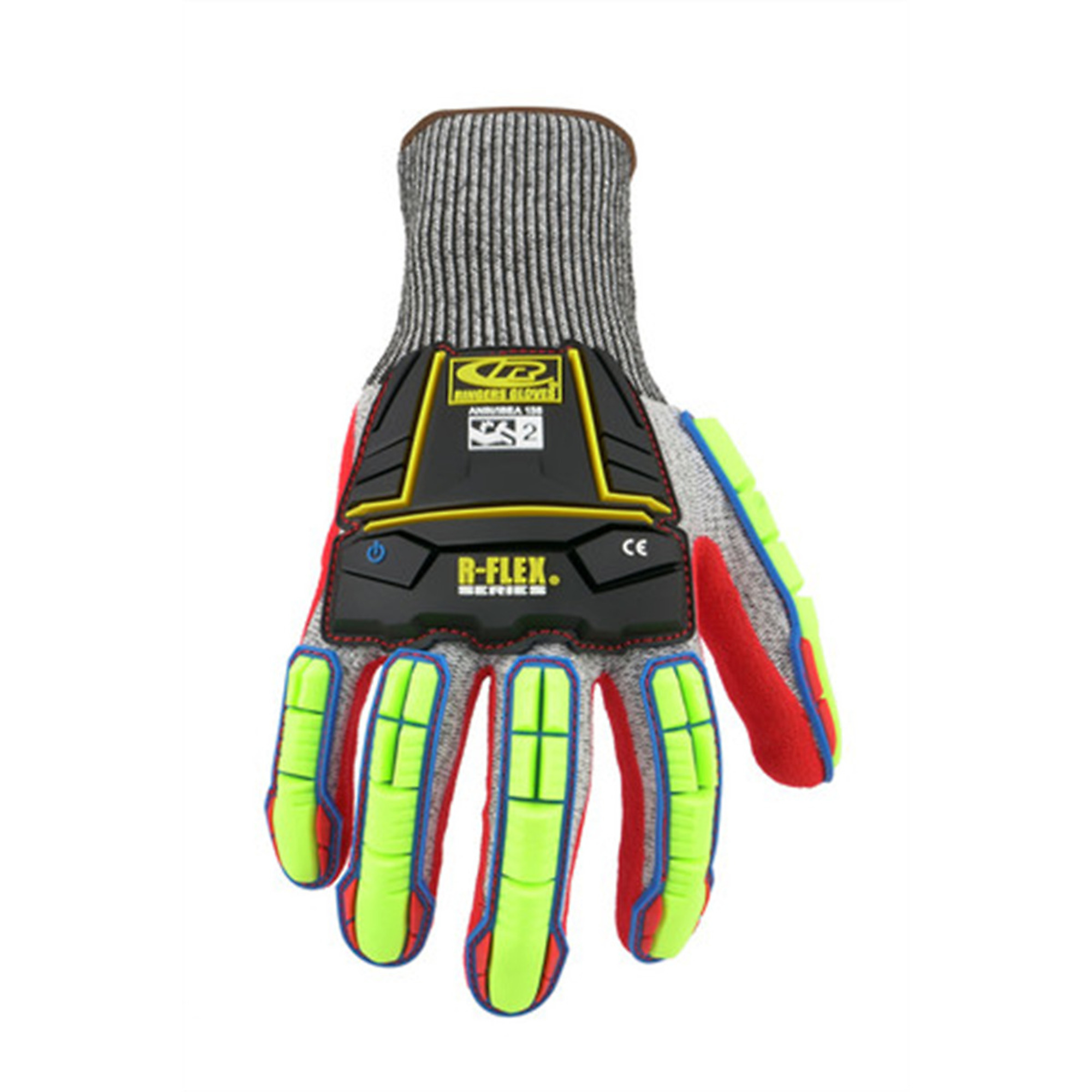 Ringers R-Flex Nitrile Half-Dipped Impact Gloves — Extra Large, Cut Resistant, High Visibility, Touchscreen Compatible, Model# RIN065-11