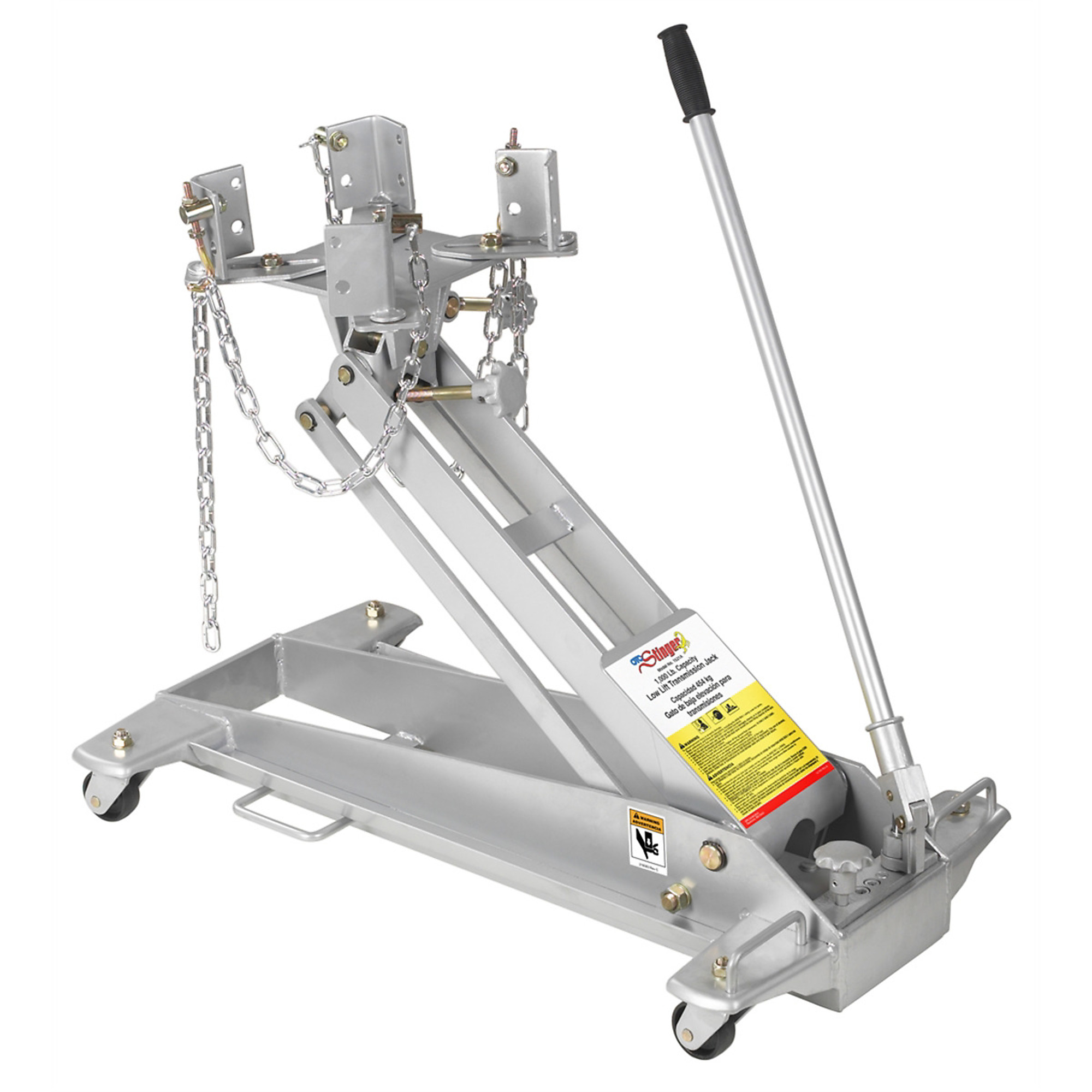 OTC Low-Lift Transmission Jack — 1,000 Lb. Capacity, Adjustable Brackets, 6.5in.–29.5in. Height, Model# OTC1521A