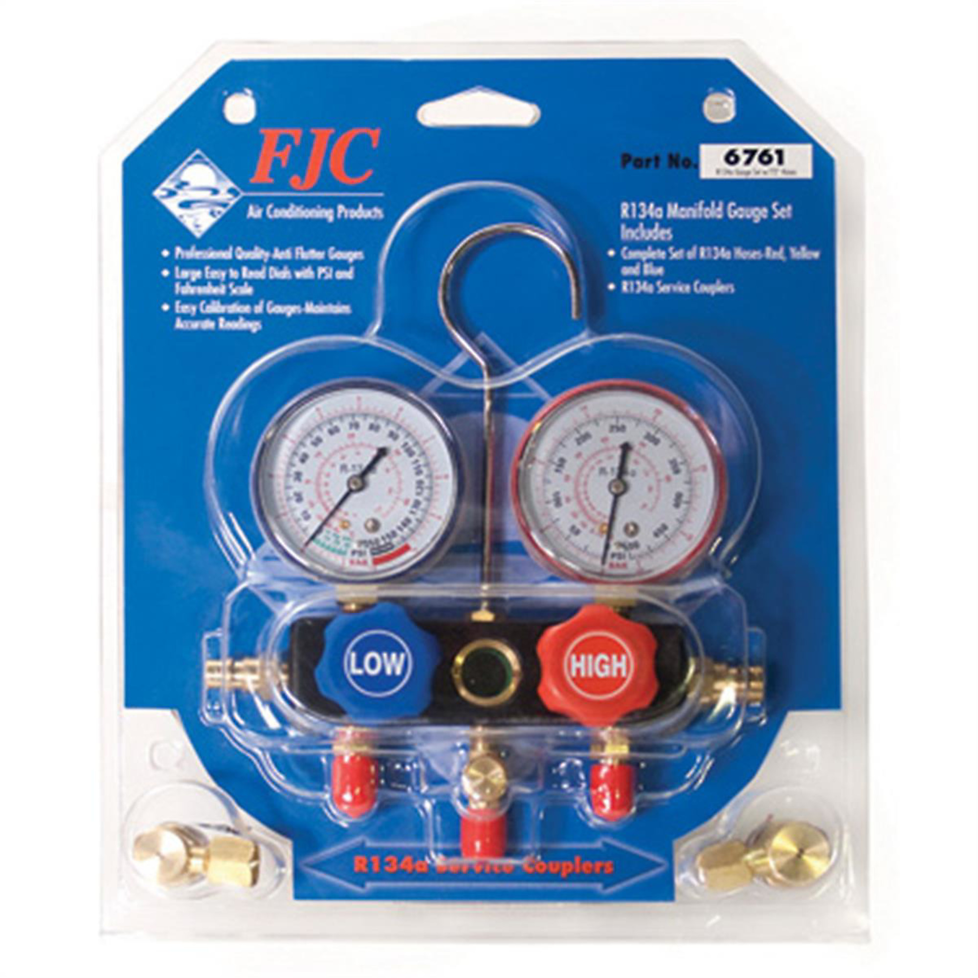 FJC Gauge Set — Aluminum Block, Sight Glass, Anti-Flutter Design, Model# FJC6761