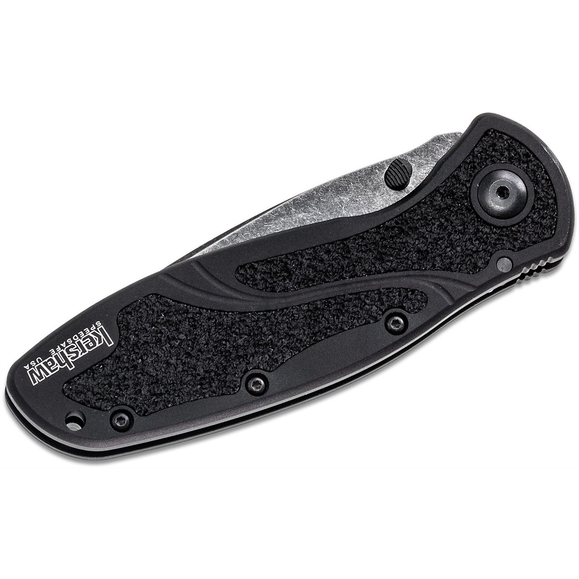 Kershaw Blur Assisted Open Inset Liner Lock EDC Folding Pocket Knife — Blackwashed Finish, Reversible Pocket Clip, Model# KER1670BW