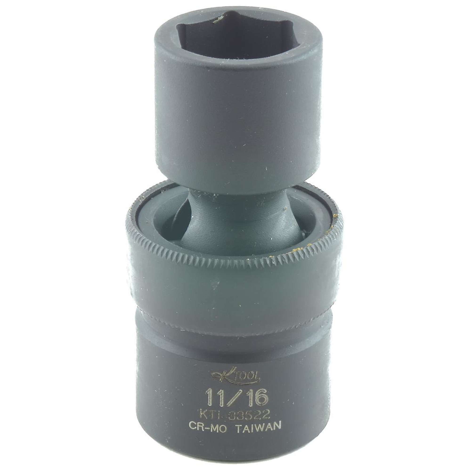 K Tool International 11/16in. 6-Point Universal Impact Socket — 1/2in. Drive, Chrome-Moly Steel, Model# KTI33522
