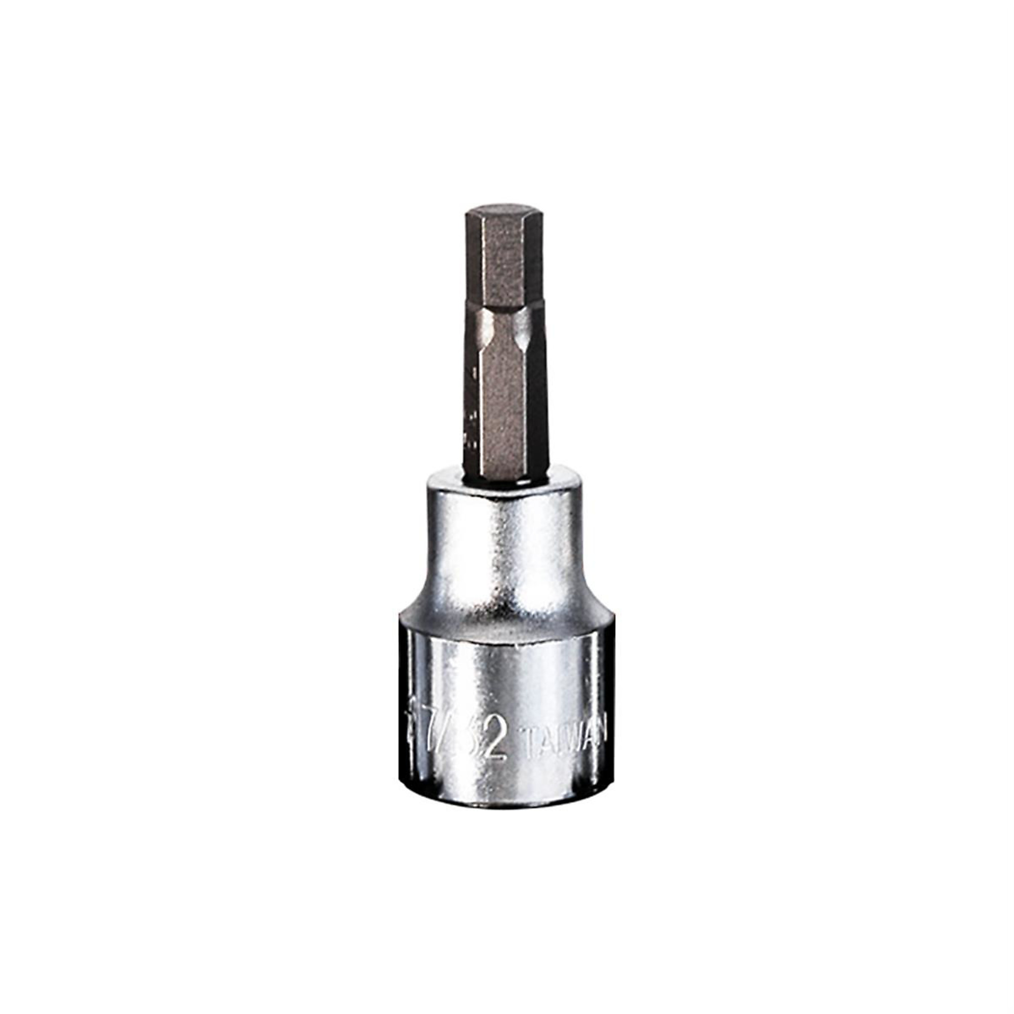 K Tool International SAE Hex Bit — 7/32in. x 3/8in. Drive, Chrome Vanadium Steel, Model# KTI22907