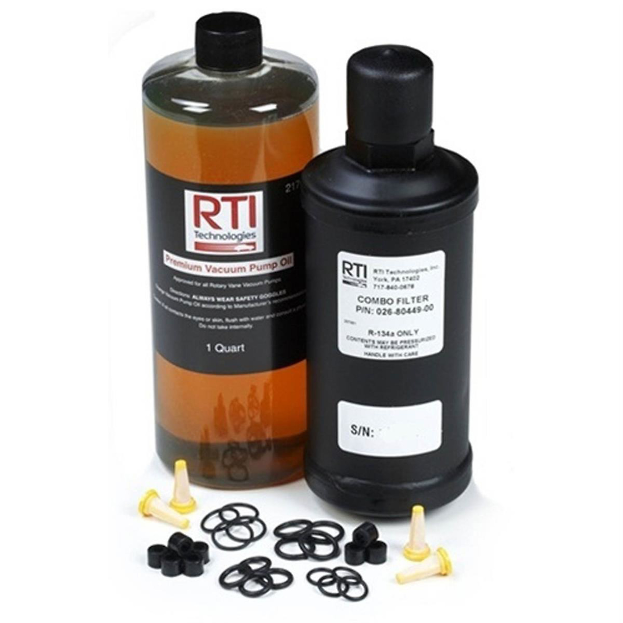 MAHLE Service Solutions Preventative Maintenance Kit — Filter Drier, 1 Qt. Vacuum Pump Oil, Inline Filter Elements, Hose and Coupler Gaskets, Model# RTI360-82175-00