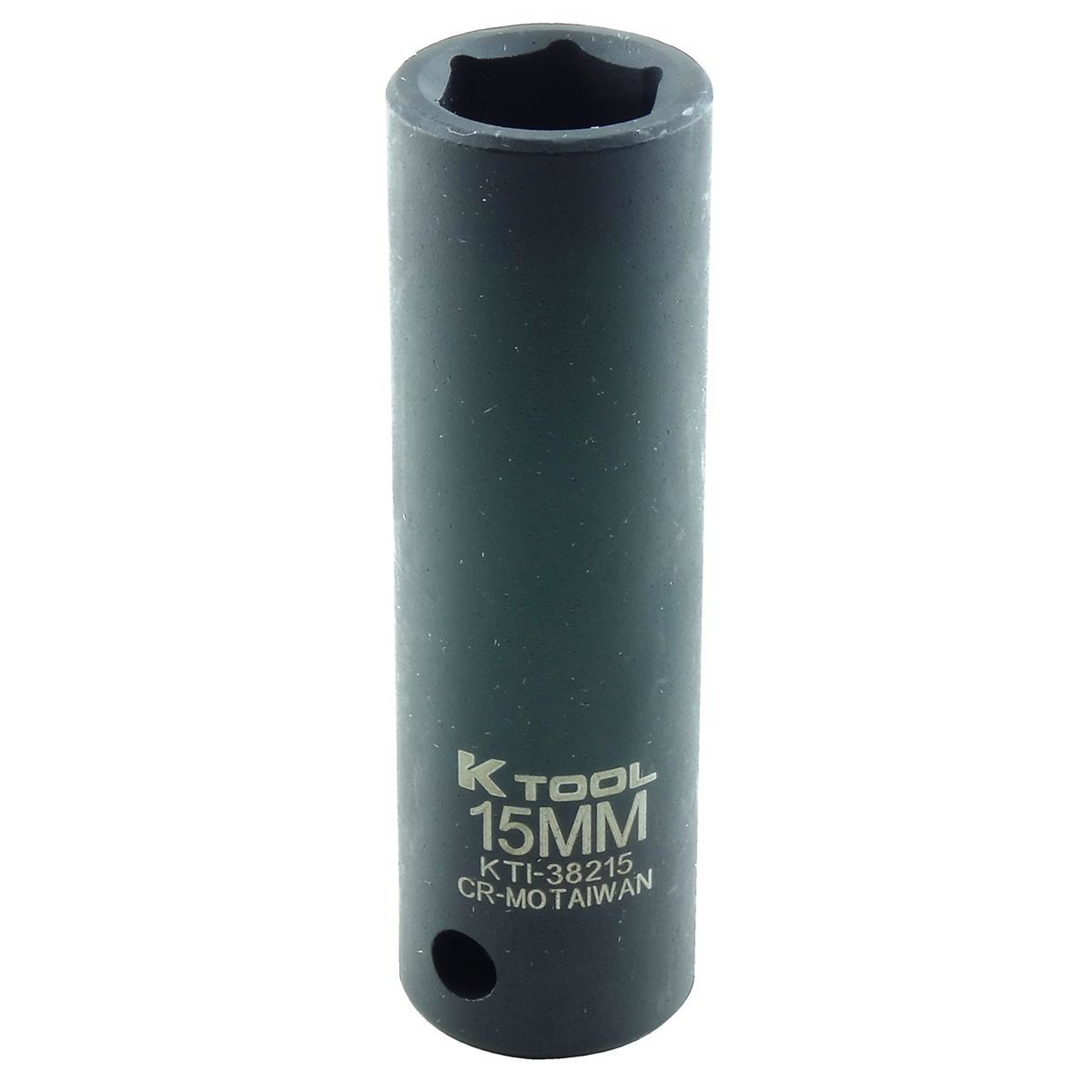 K Tool International 15mm 6-Point Deep Impact Socket — 1/2in. Drive, Chrome-Moly Steel, Model# KTI38215