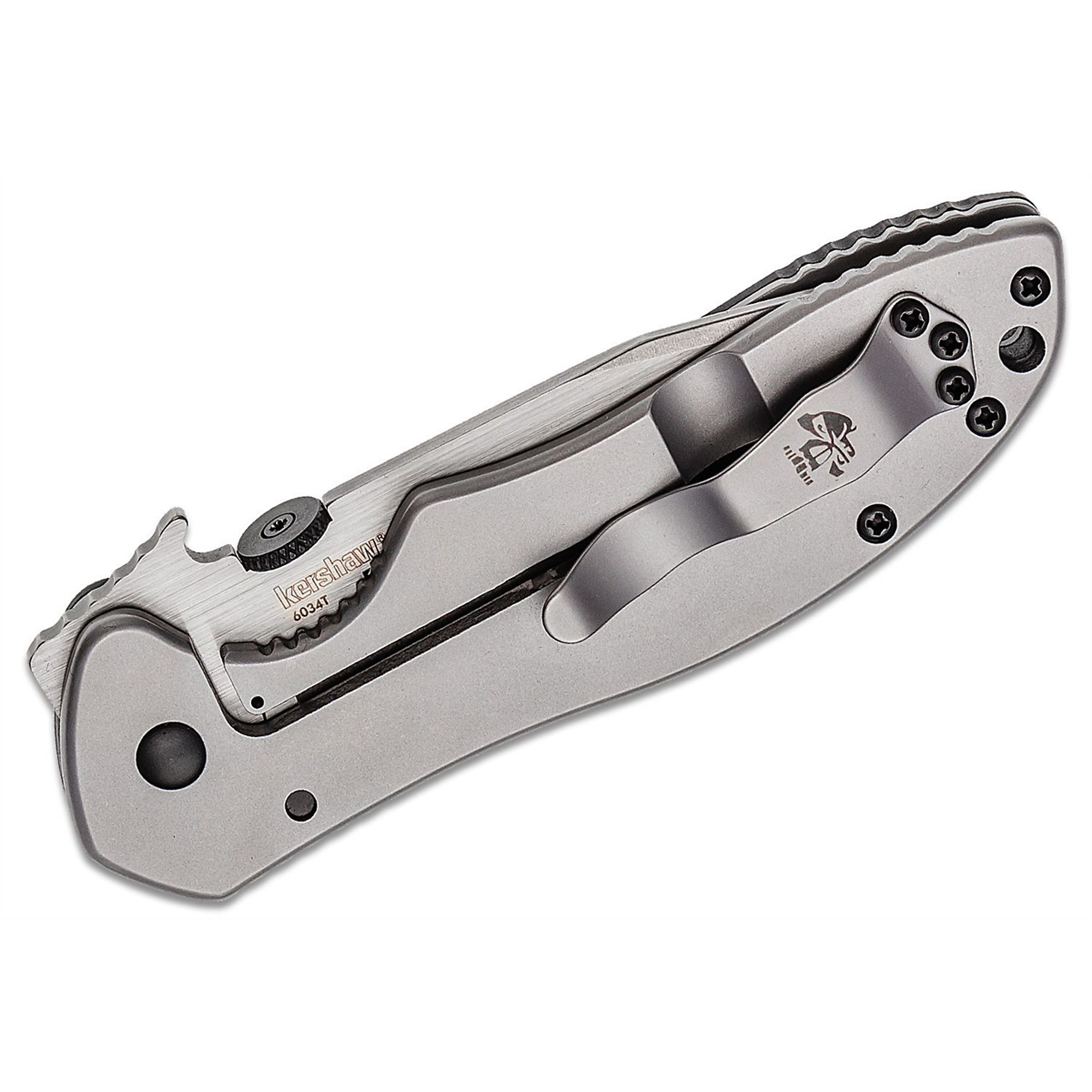 Kershaw Emerson CQC-7K Knife — Frame Lock, Thumb Disk, Reversible Pocket Clip, Model# KER6034T