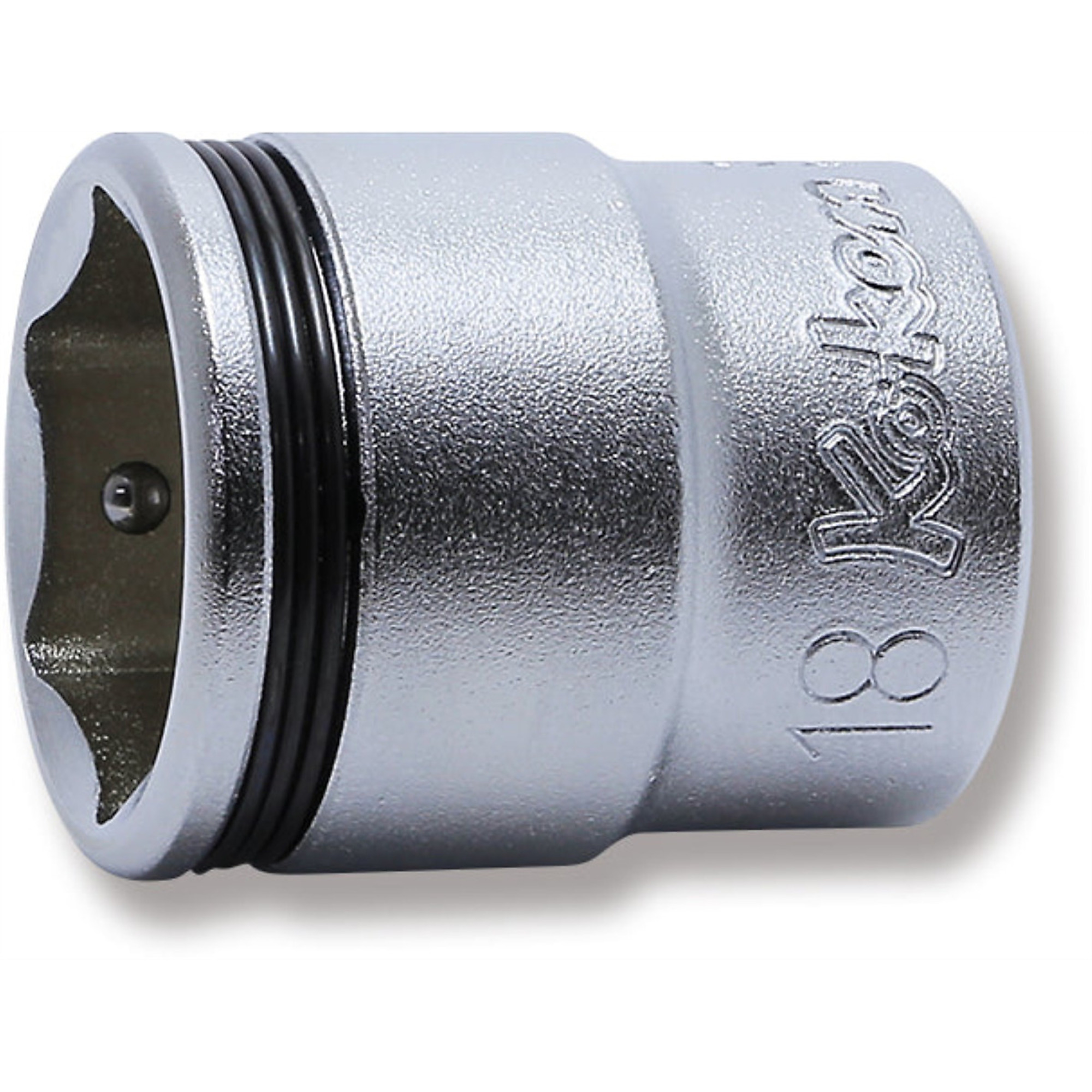 Ko-ken USA 3/8in. Sq. Dr. Socket — 18mm Nut Grip, 29mm Length, Model# KKN3450M-18