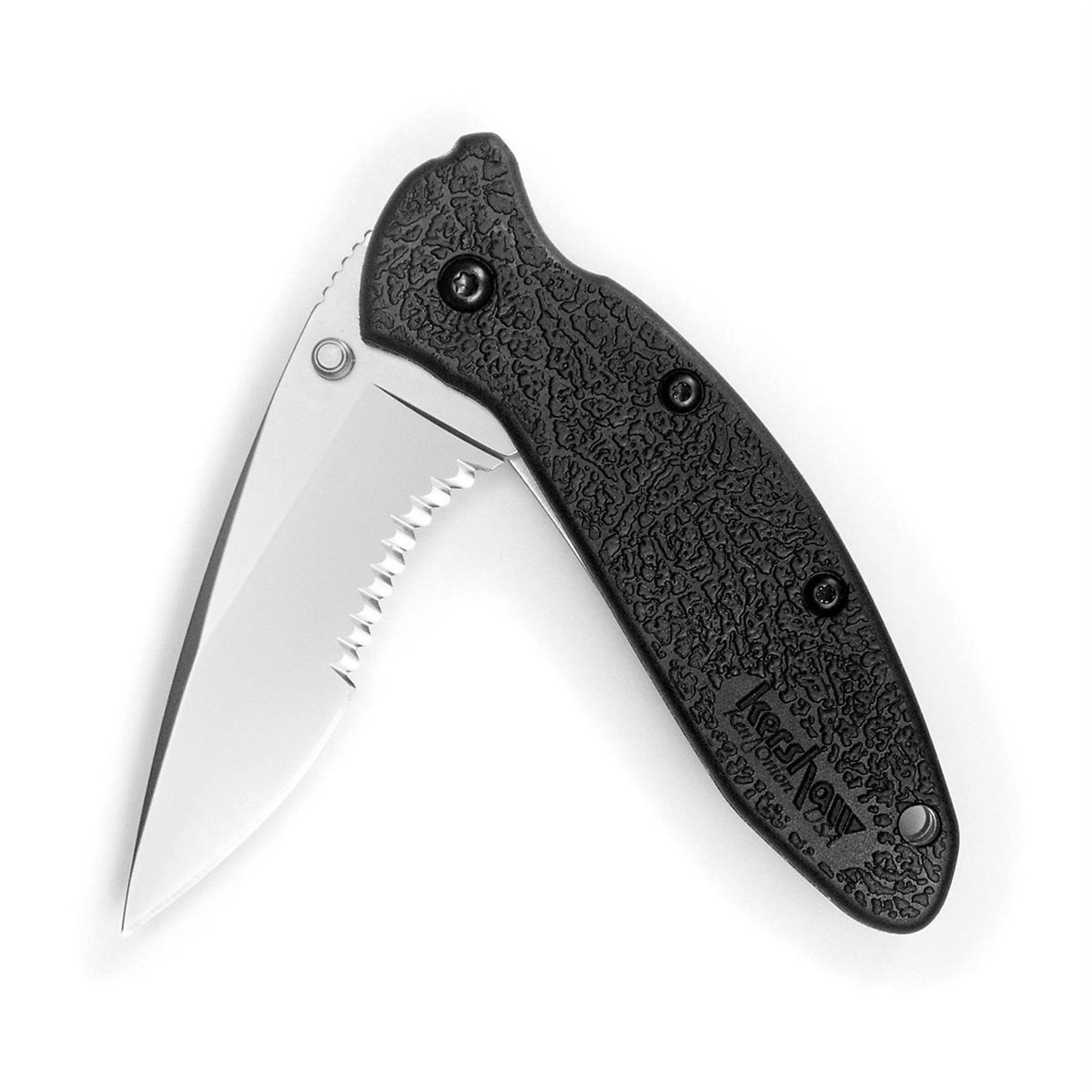 Kershaw Scallion Serrated Folding Pocket Knife — 2.25in. Drop Point Blade, SpeedSafe Assisted Opening, Liner Lock, Model# KER1620ST